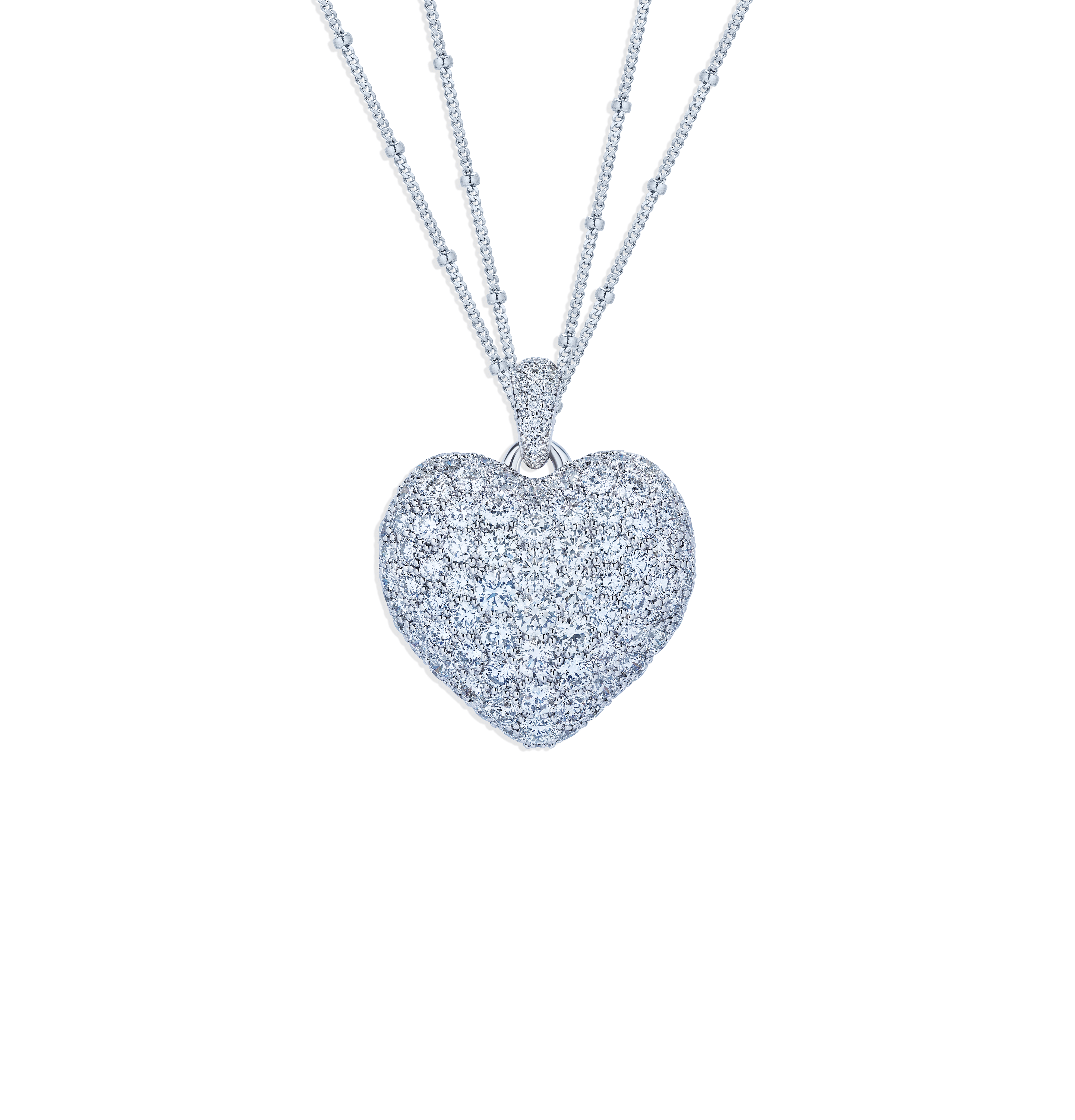 Sabel Collection White Gold Large Heart Diamond Necklace