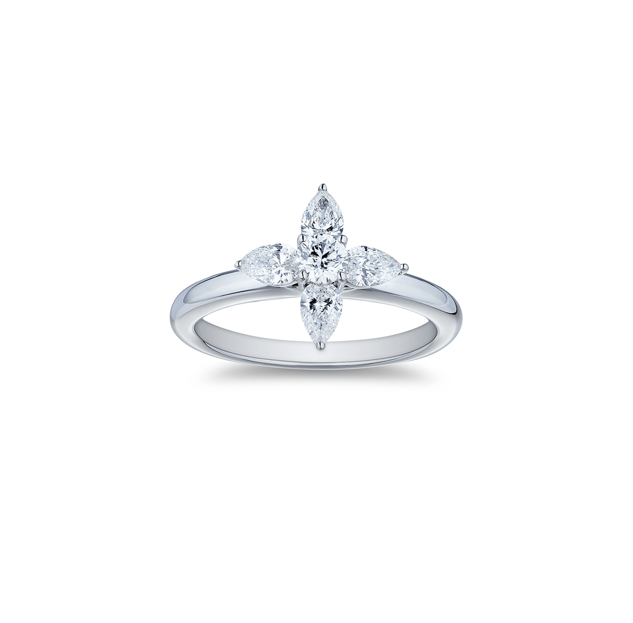 Sabel Collection White Gold Star Diamond Ring