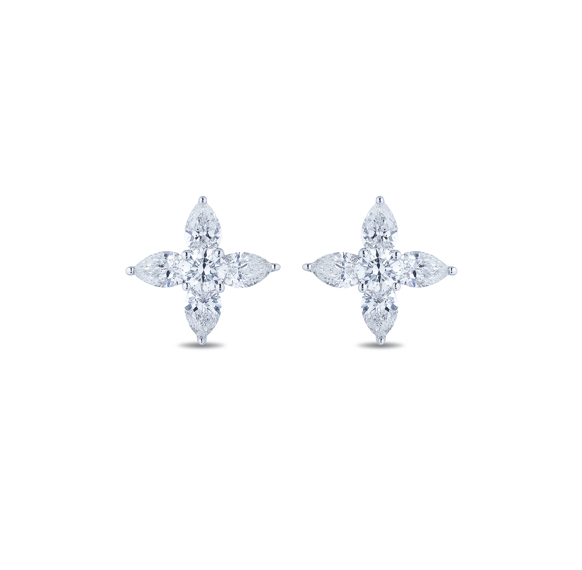 Sabel Collection White Gold Star Diamond Stud Earrings