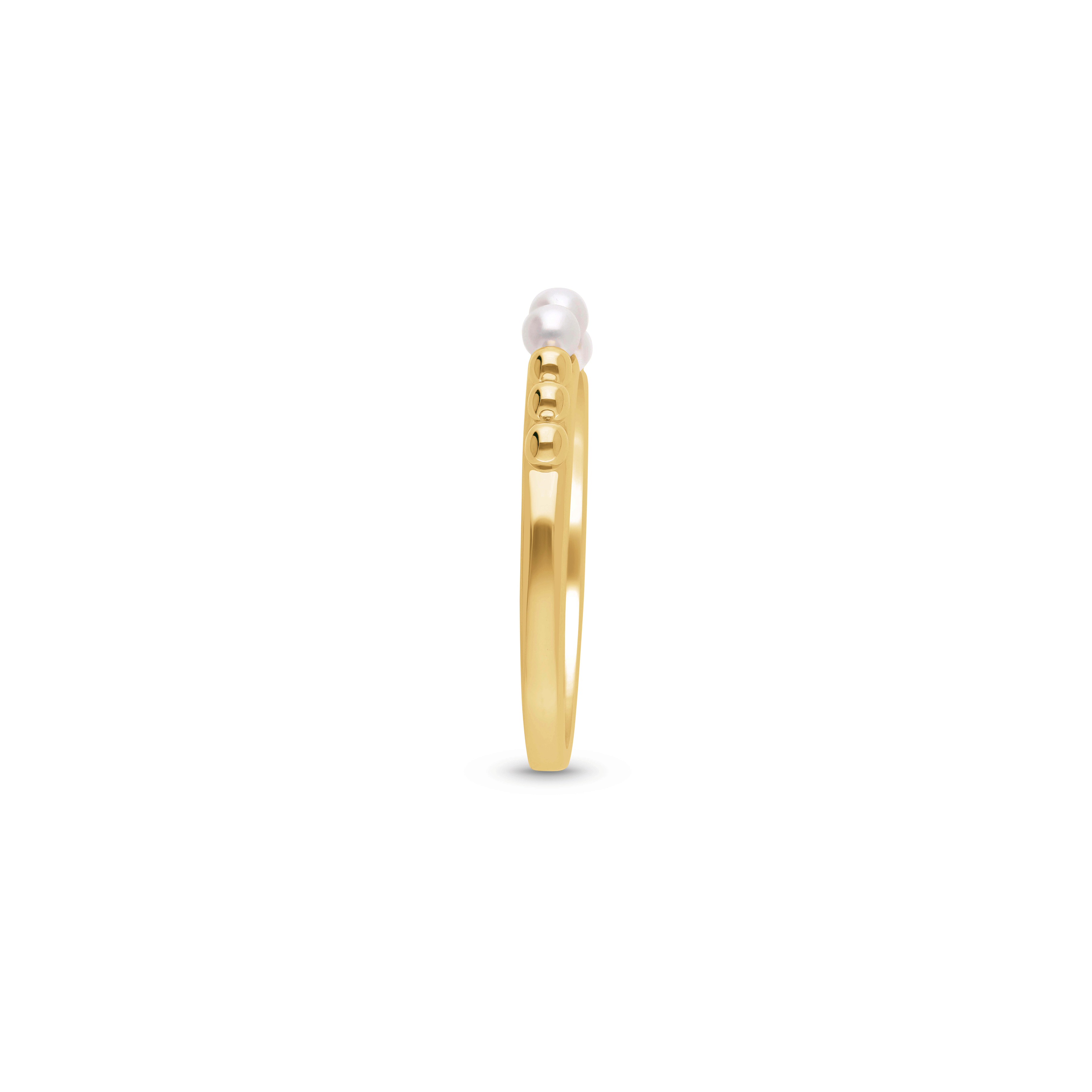 Sabel Collection Yellow Gold Bead and Pearl Ring