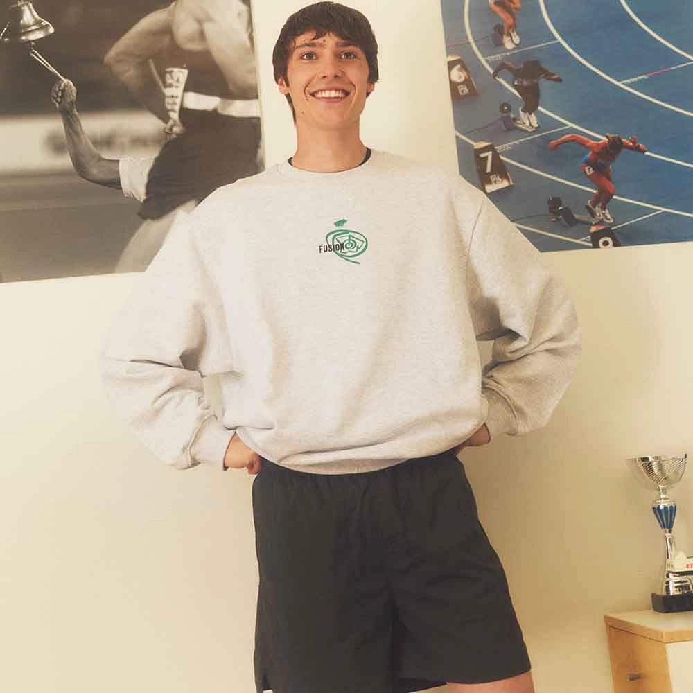 Karhu Fusion OG Sweatshirt - Heather Grey / Ultramarine Green