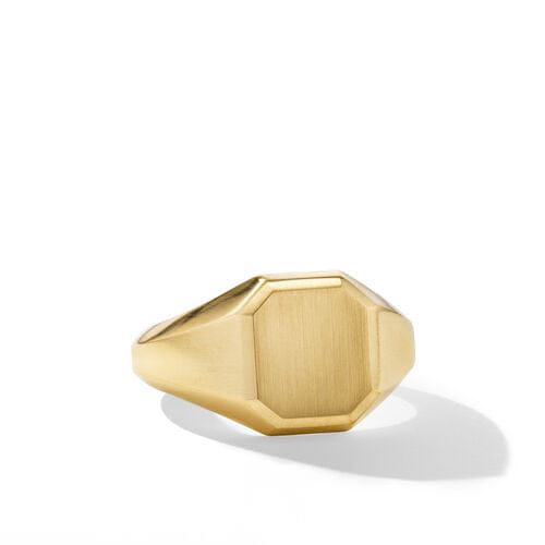 David Yurman Streamline Signet Ring in 18K Yellow Gold, Size 10