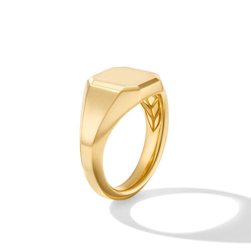 David Yurman Streamline Signet Ring in 18K Yellow Gold, Size 10