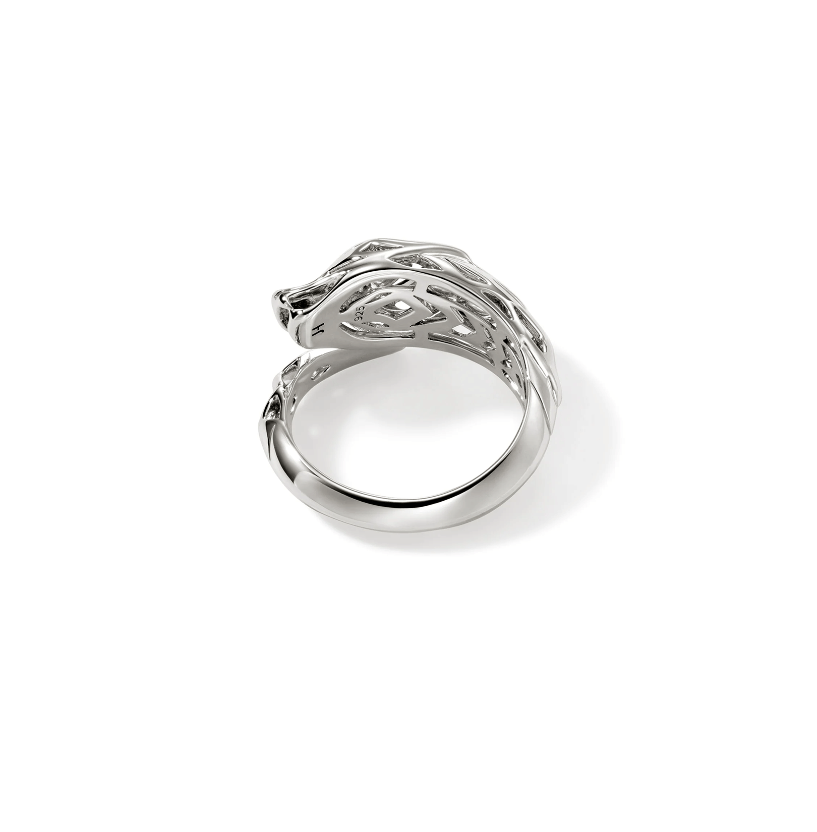 John Hardy Naga Sterling Silver Blue Sapphire Bypass Ring