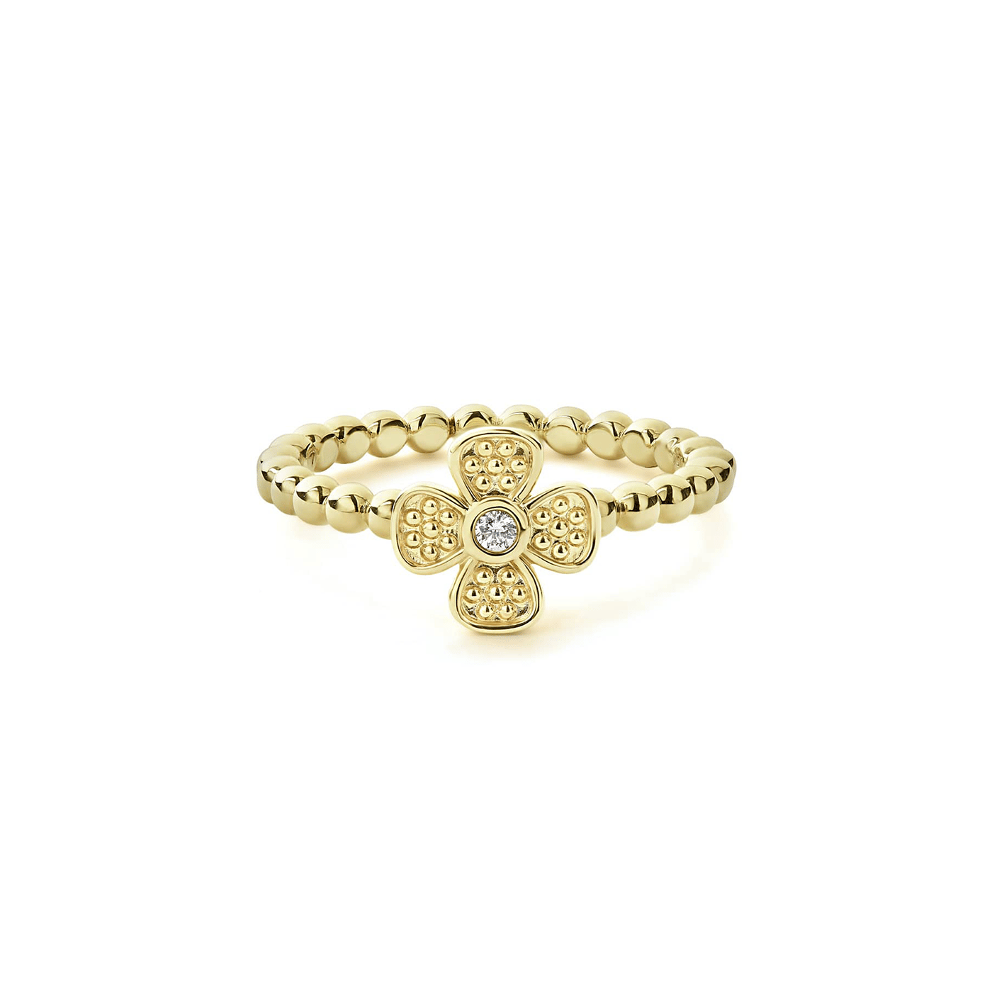 LAGOS Caviar Gold 18K Gold Caviar Flower Diamond Ring