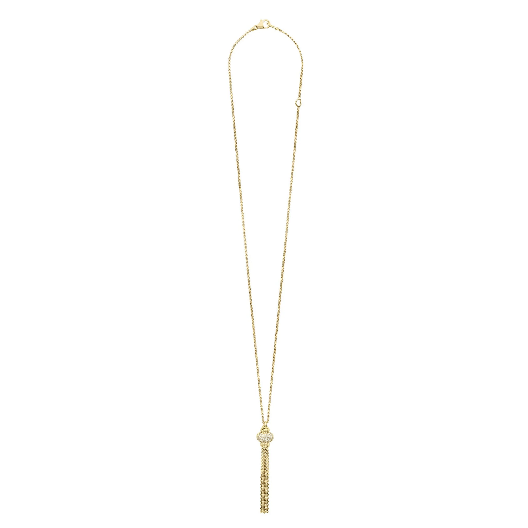 LAGOS Caviar Gold Tassel Diamond Pendant Necklace
