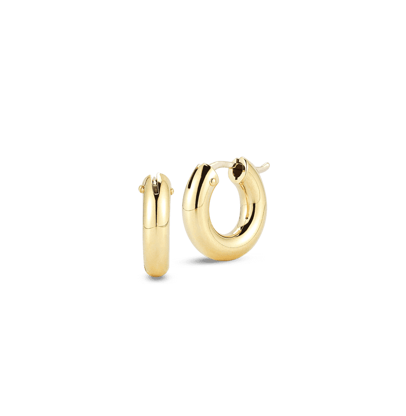 Roberto Coin Designer Gold Yellow Gold Small Round Hoop Earrings