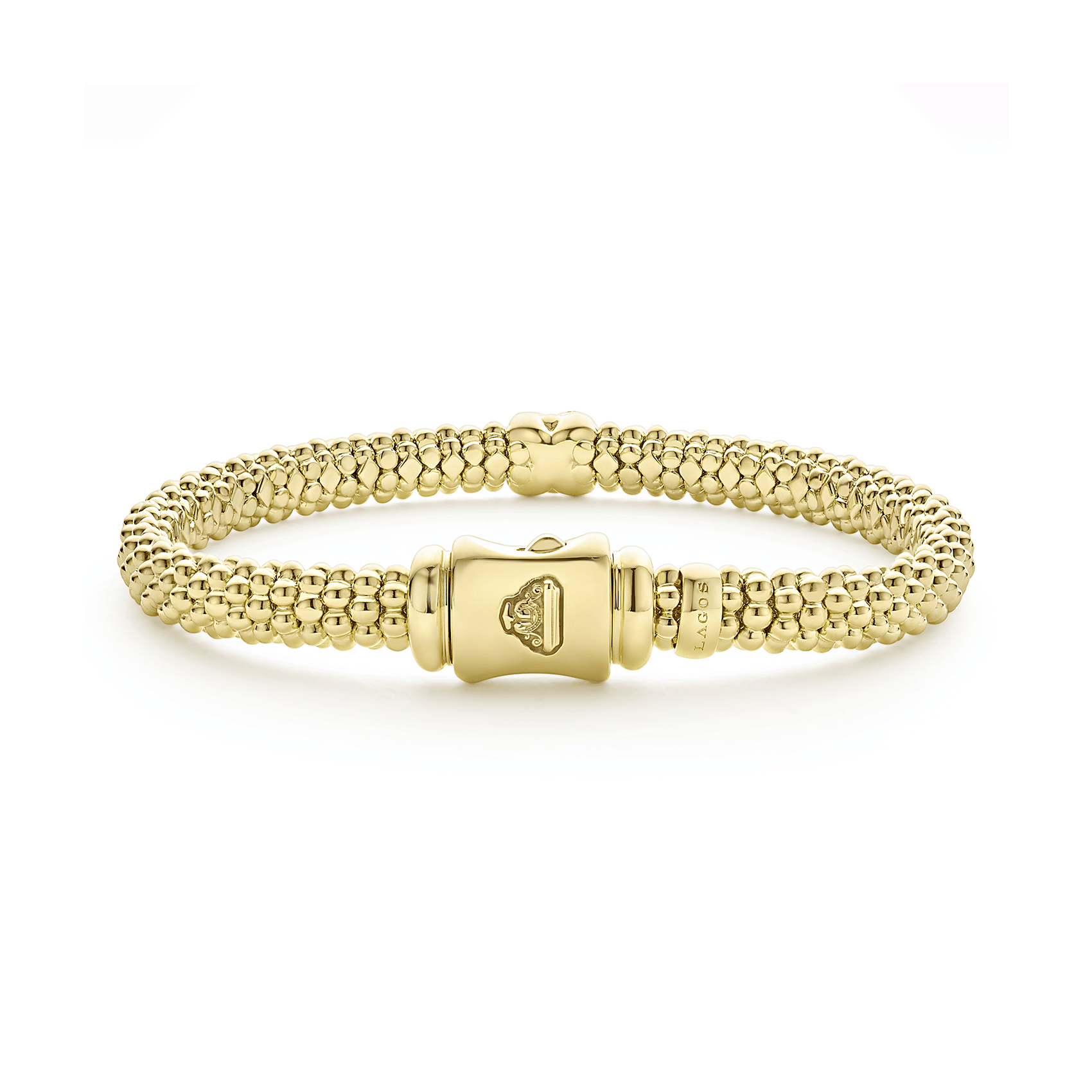LAGOS Embrace 18K Gold X Diamond Caviar Bracelet, 6mm