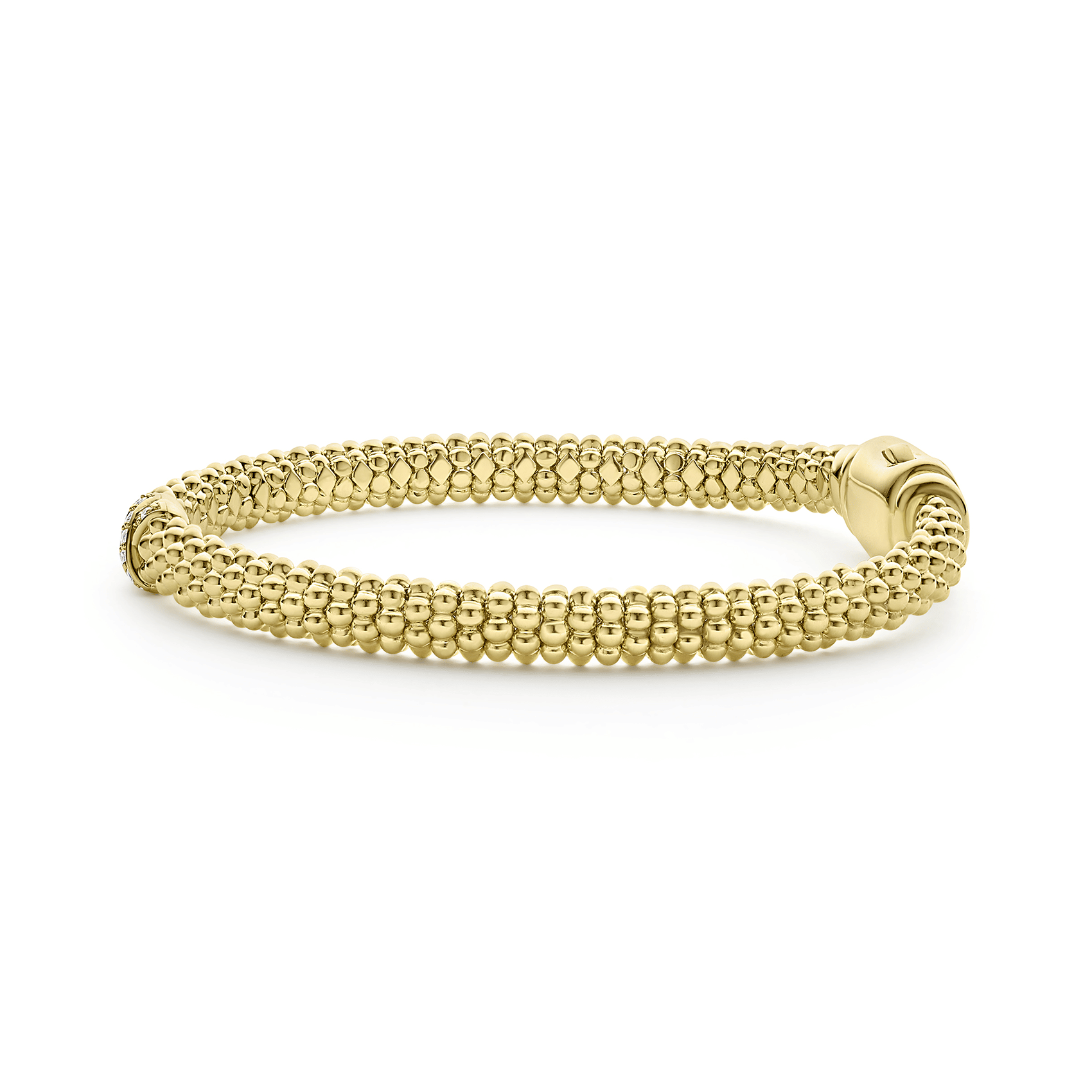 LAGOS Embrace 18K Gold X Diamond Caviar Bracelet, 6mm