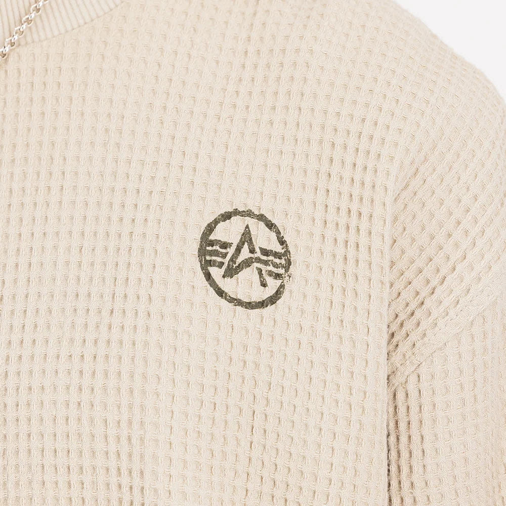 Alpha Industries Studio Waffle Crewneck Sweatshirt - Organic Beige