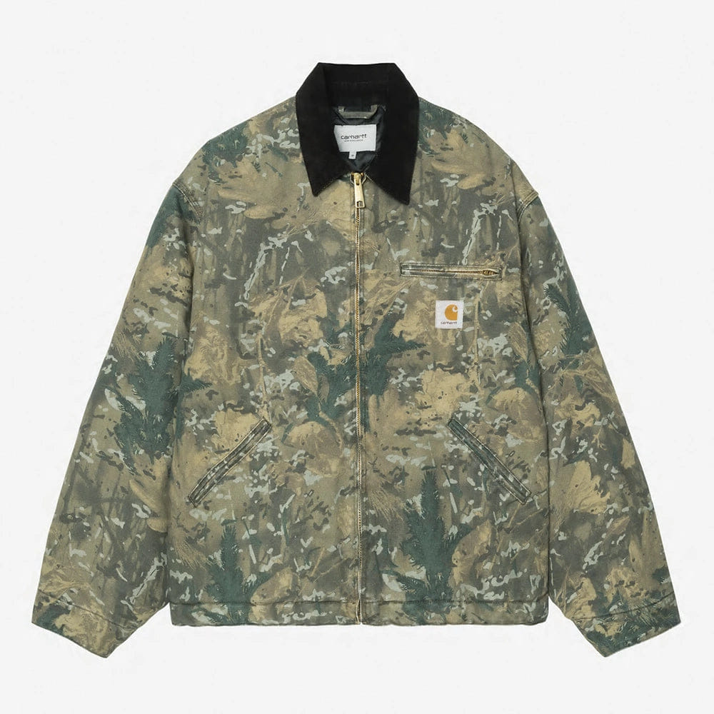 Carhartt Work in Progress Carhartt WIP OG Detroit Jacket Camo – Robuste Canvas Jacke in Green / Black