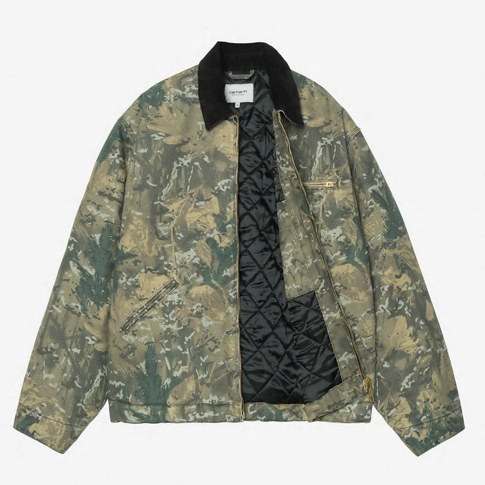 Carhartt Work in Progress Carhartt WIP OG Detroit Jacket Camo – Robuste Canvas Jacke in Green / Black