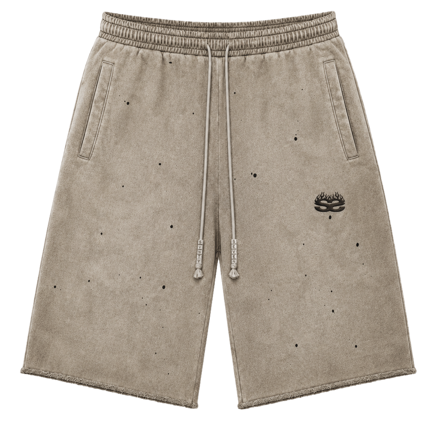 77 Studios Charm Distressed 3/4 Shorts