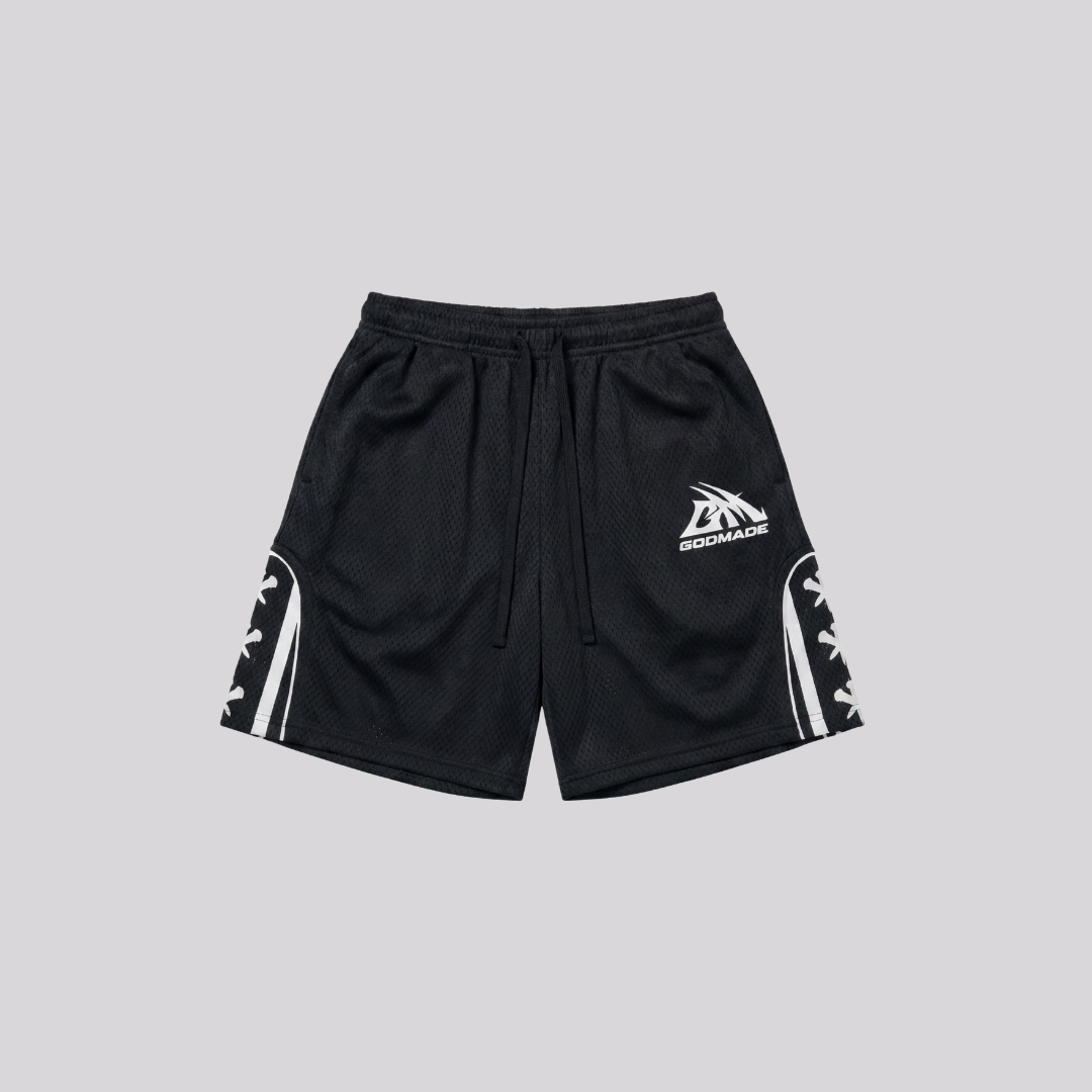 GODMADE RALLEY BLACK SHORTS