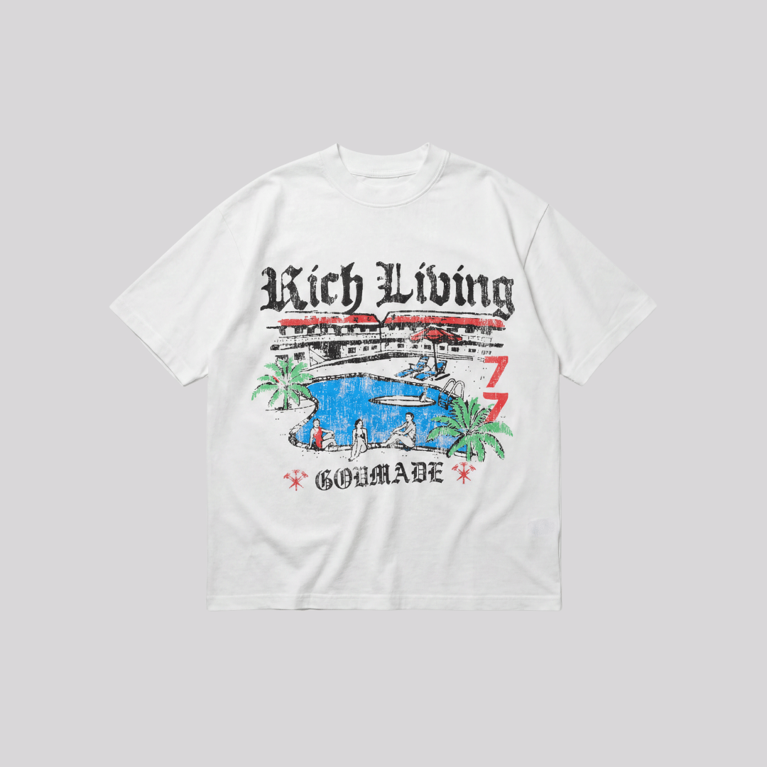 GODMADE RICH LIVING TEE OFF WHITE