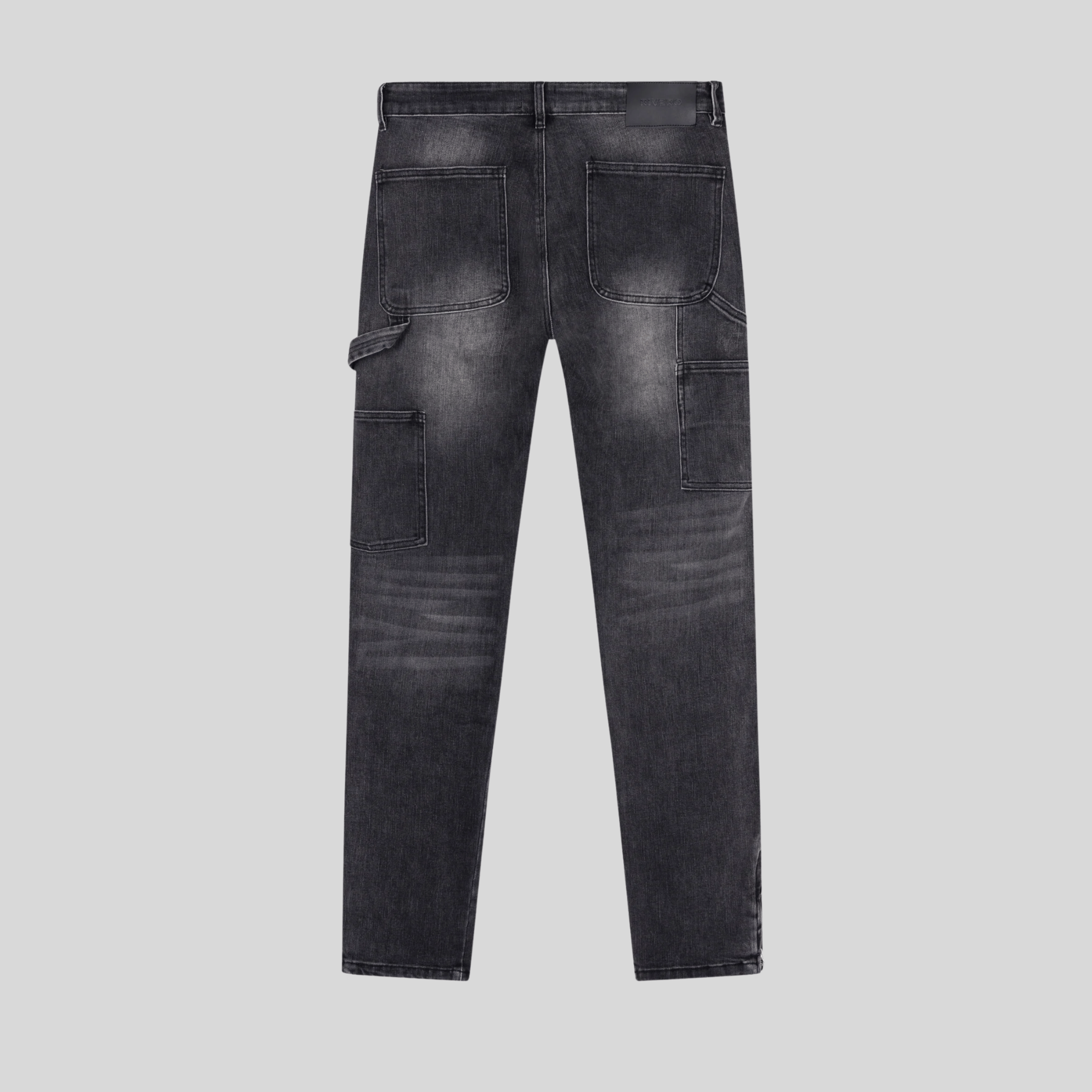 RIVERO STRAIGHT WORKER DENIM JEANS BLACK