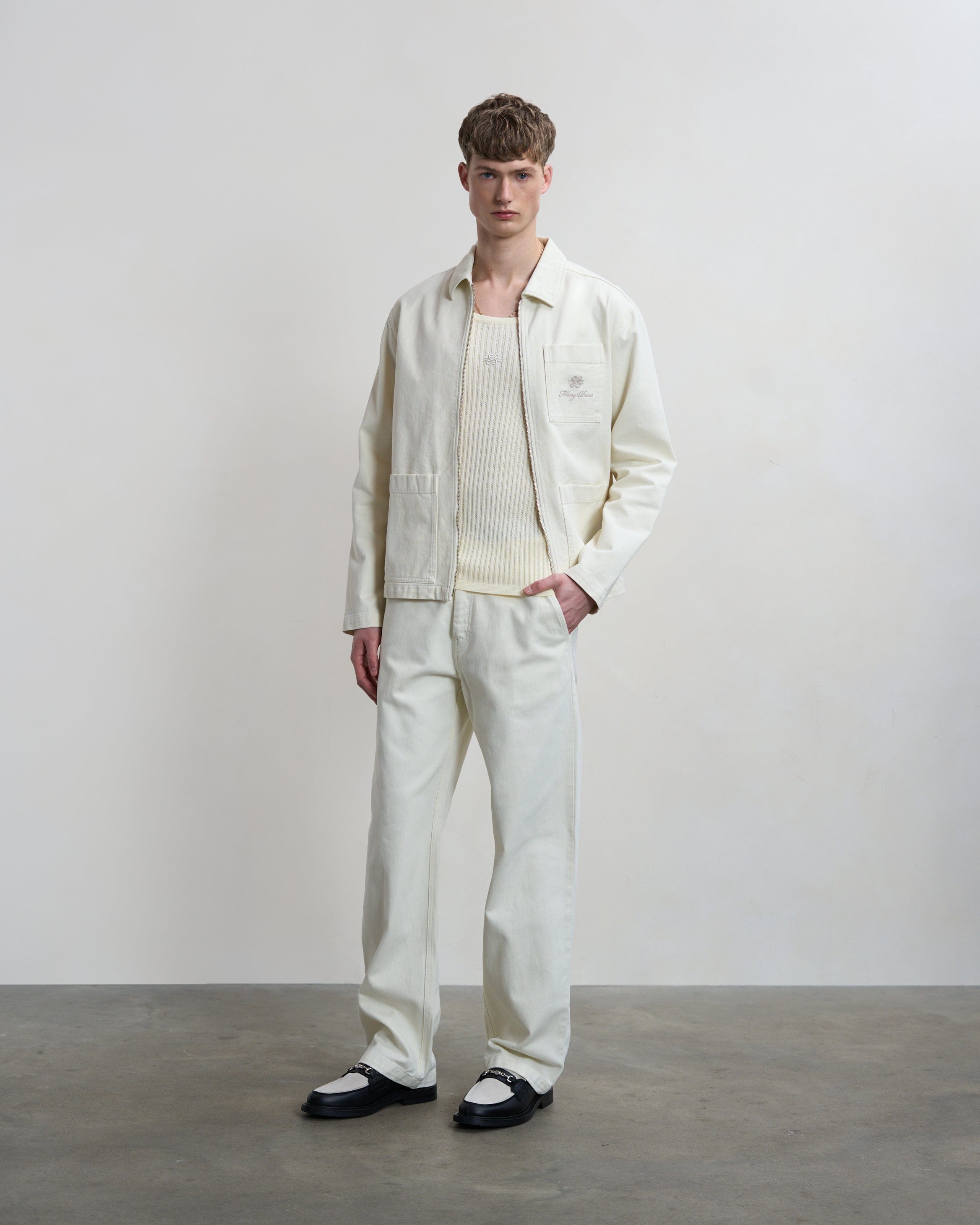 Entry Luxury Worker Jacket Antique White