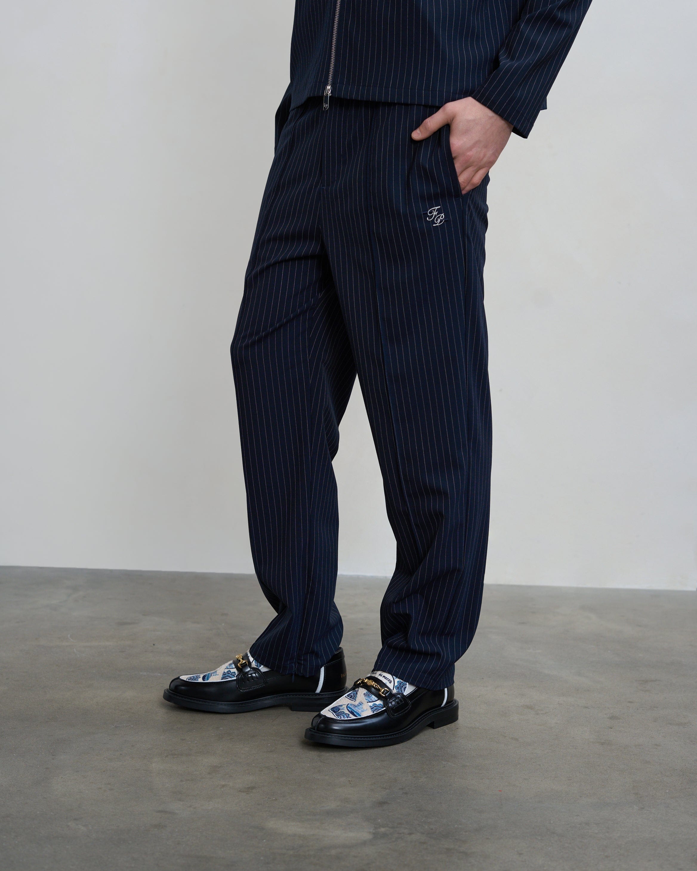 Entry Luxury Coach Pants Pinstripe Maritime Blue