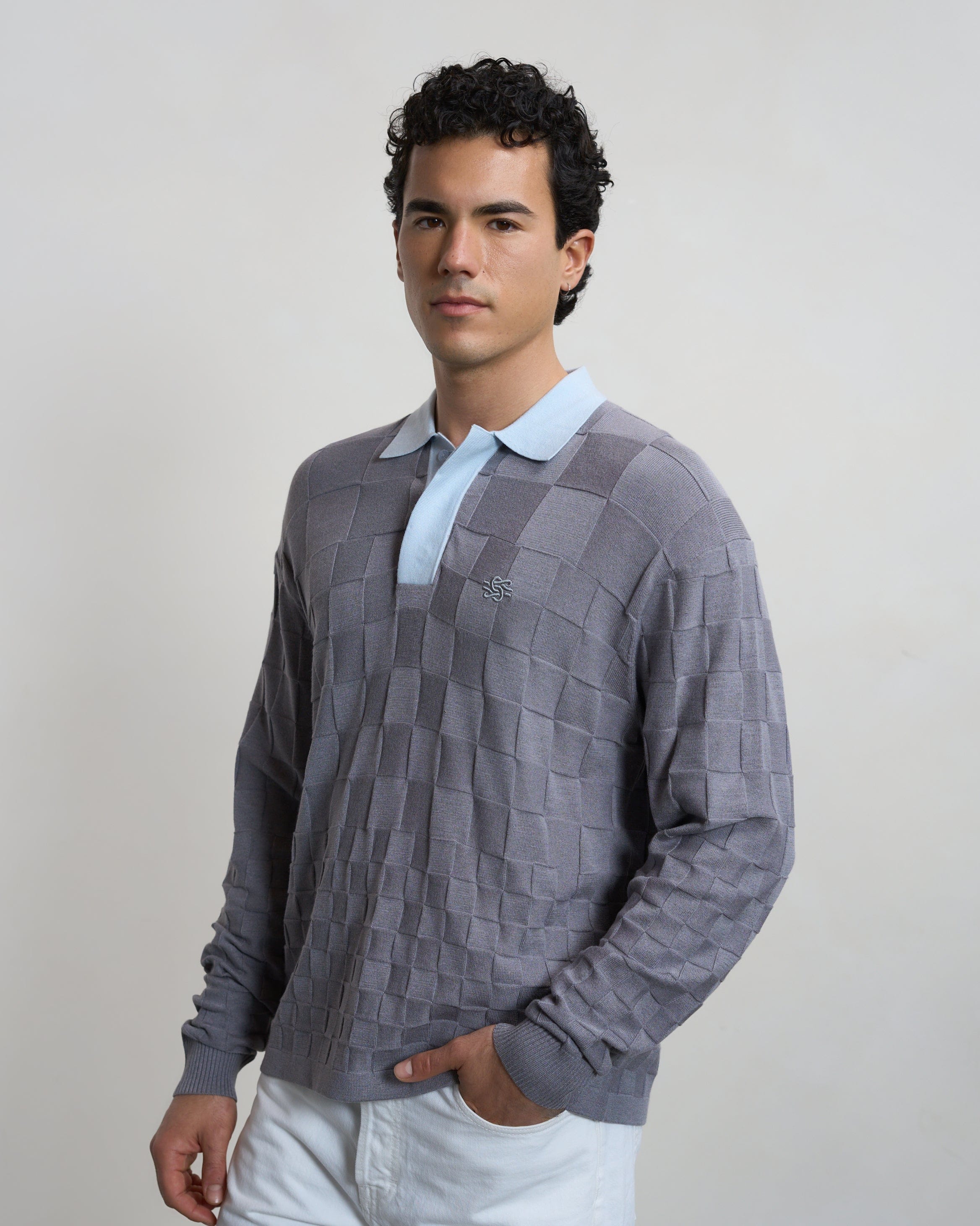 Trend Maven Knit Shirt Rugby Grey
