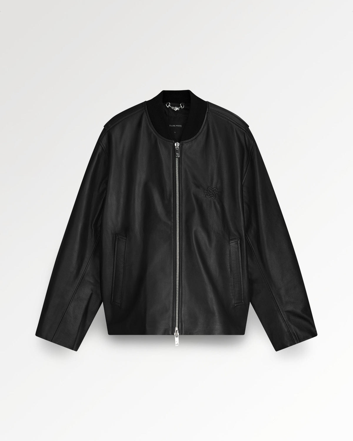 Entry Luxury Leather Bomber Jacket Black