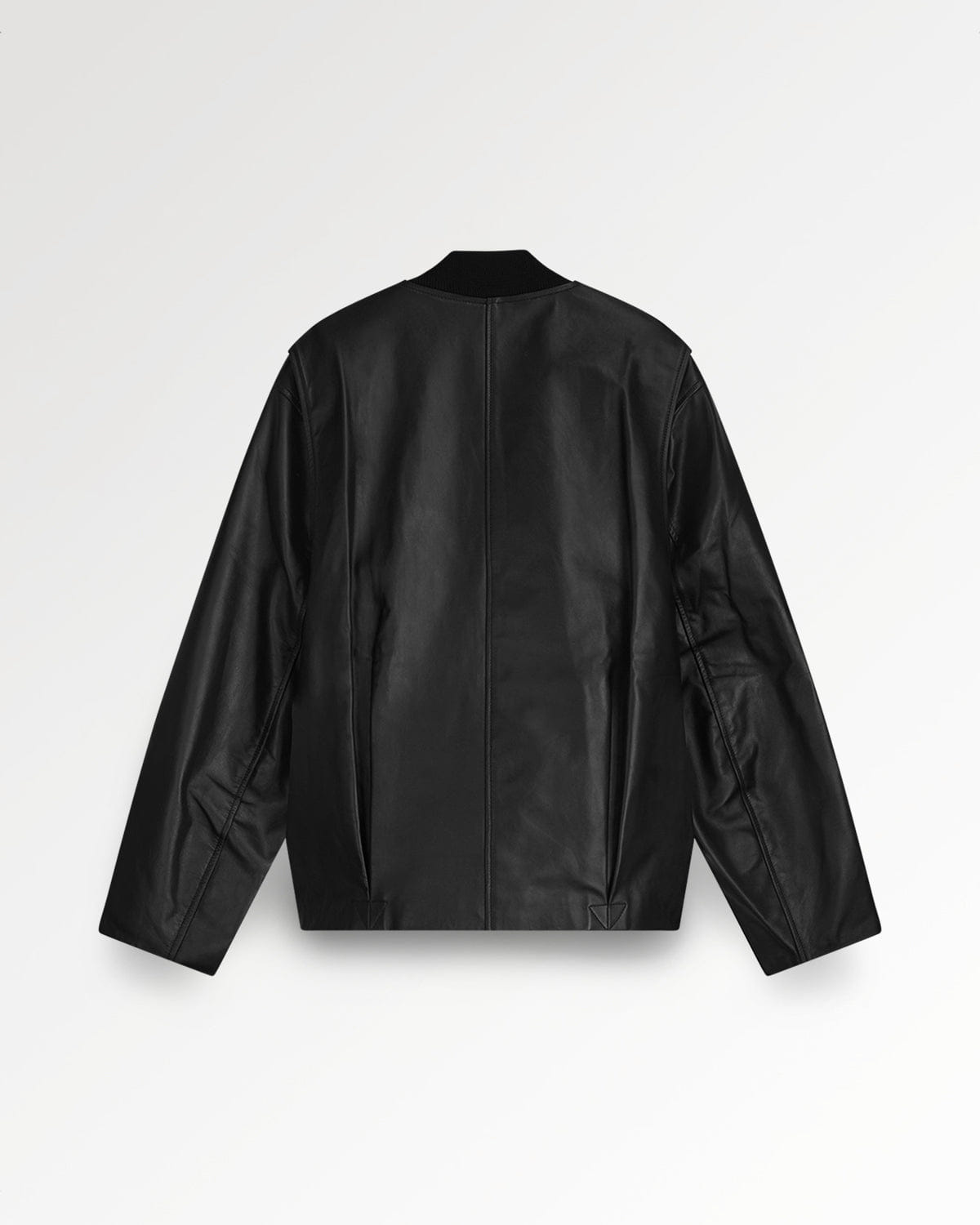 Entry Luxury Leather Bomber Jacket Black