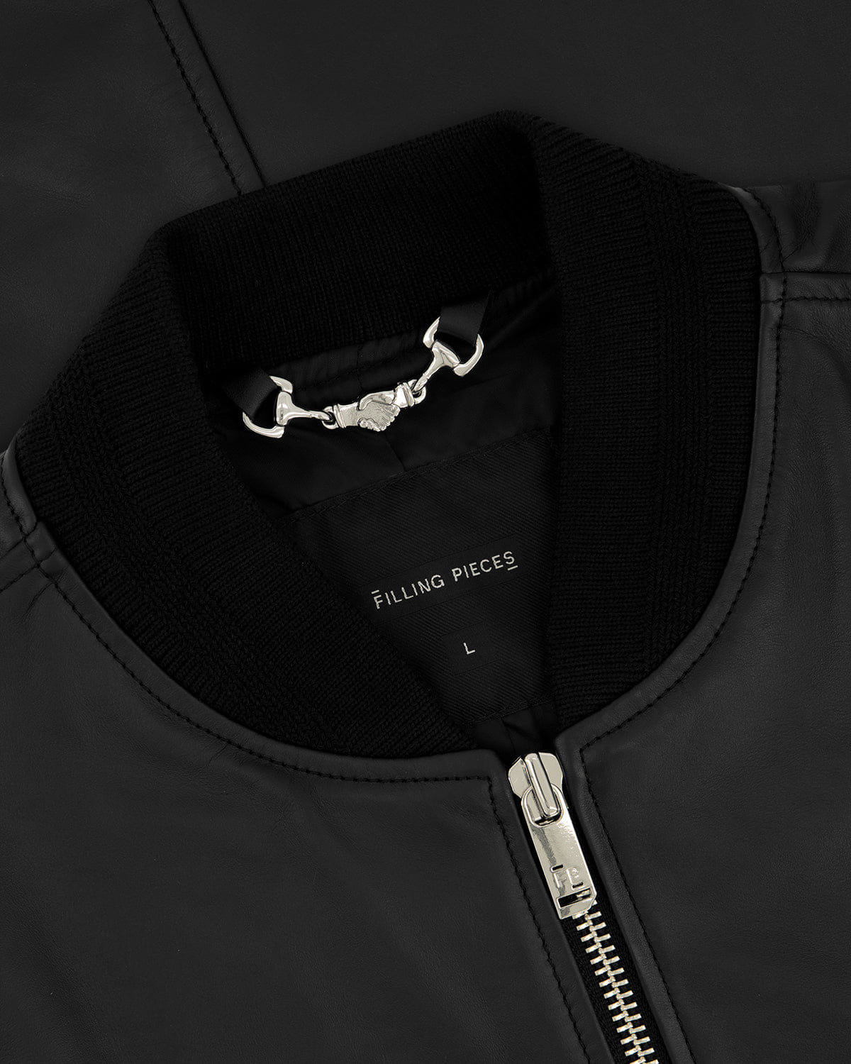 Entry Luxury Leather Bomber Jacket Black