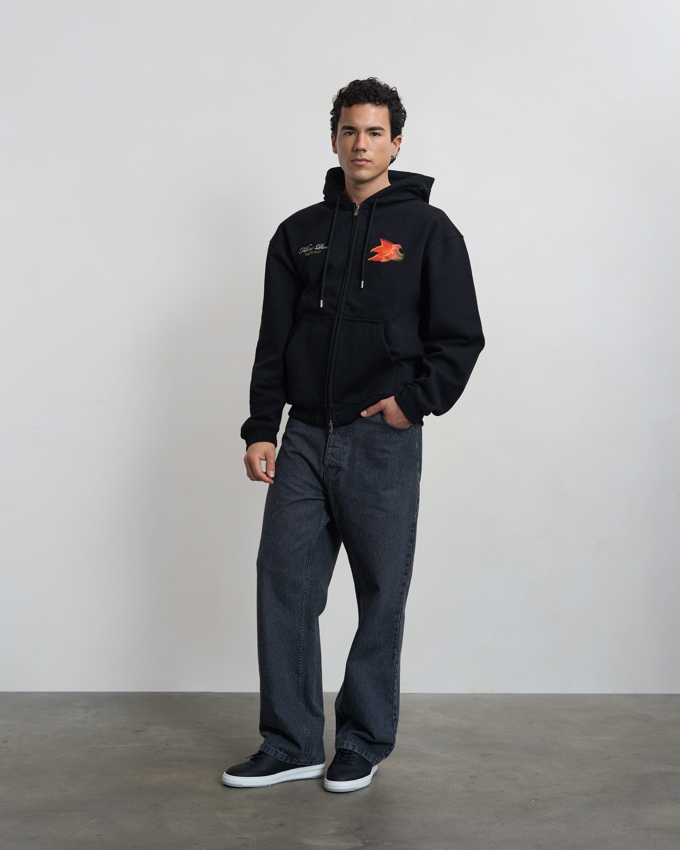 Trend Maven Zip Hoodie Zucchini Black