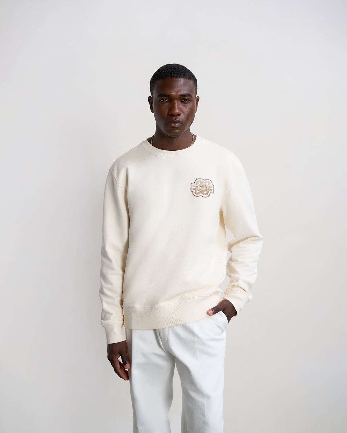 Conventional Sweatshirt Gowtu Tonal Antique White