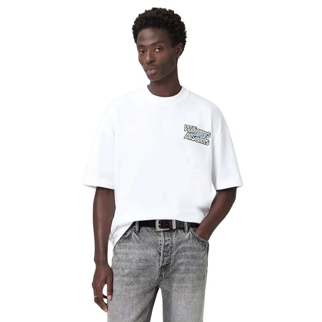 AllSaints Williams X AllSaints Pole Crew Neck T-Shirt Ashen White