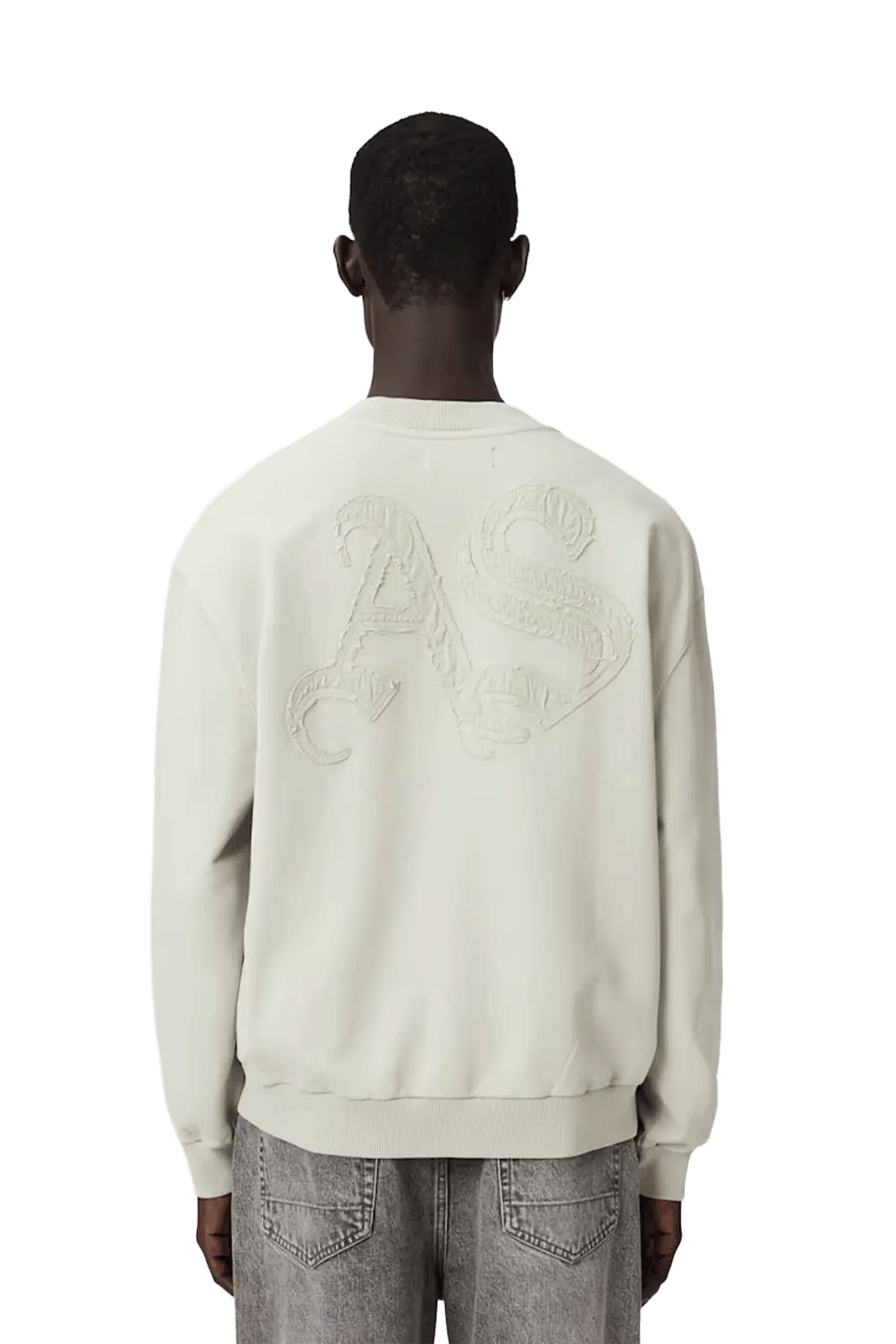 ALLSAINTS Insignia Crew Neck Cotton Sweatshirt Sea Green