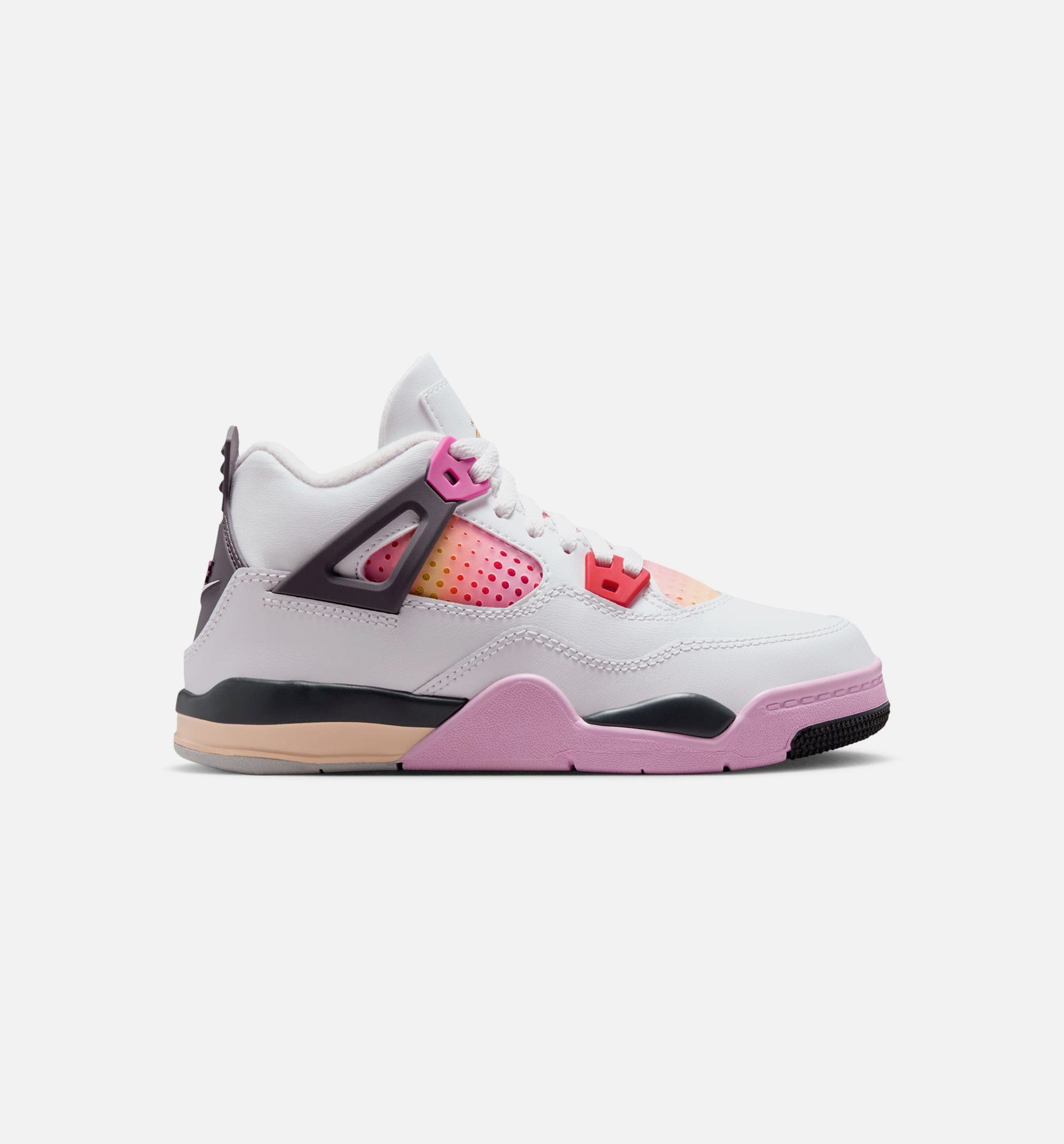 Air Jordan 4 Retro Comic Preschool Lifestyle Shoe - Off White/Fire Pink/Anthracite