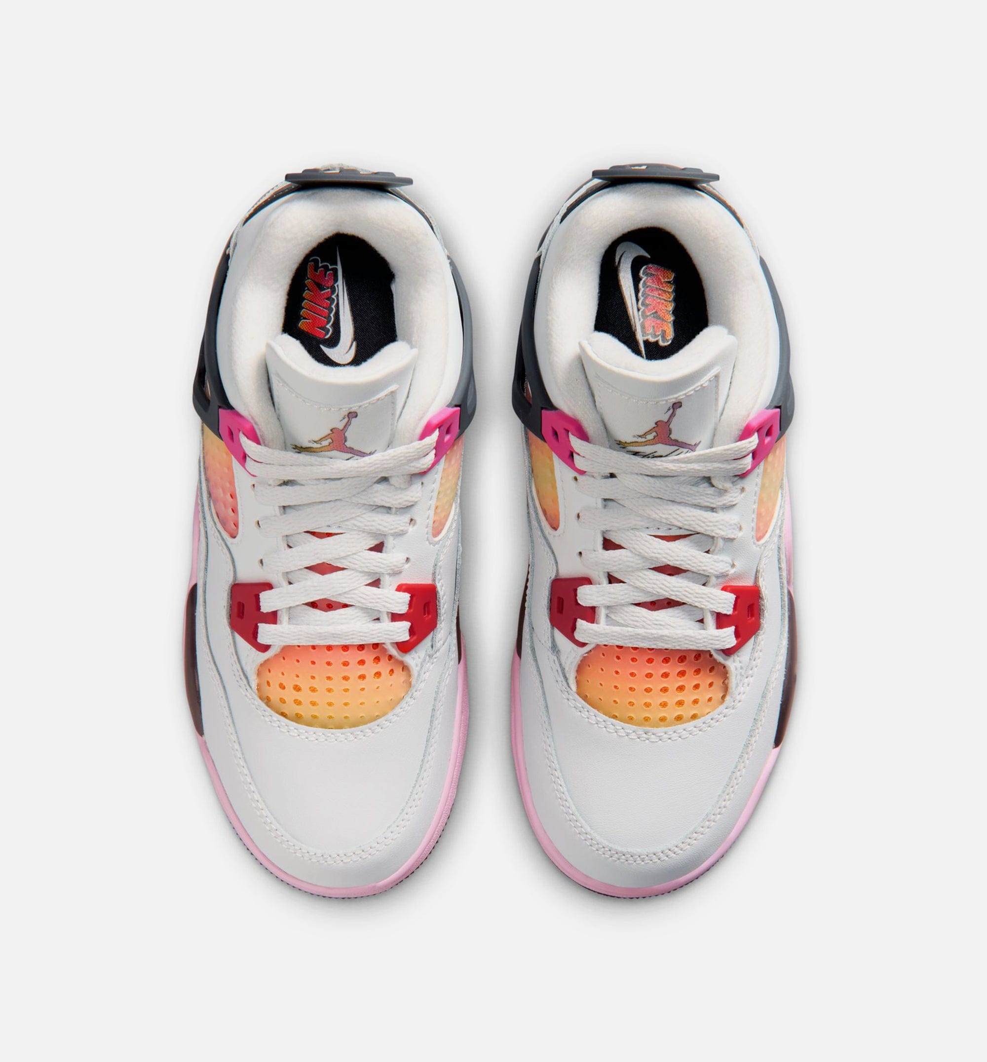 Air Jordan 4 Retro Comic Preschool Lifestyle Shoe - Off White/Fire Pink/Anthracite