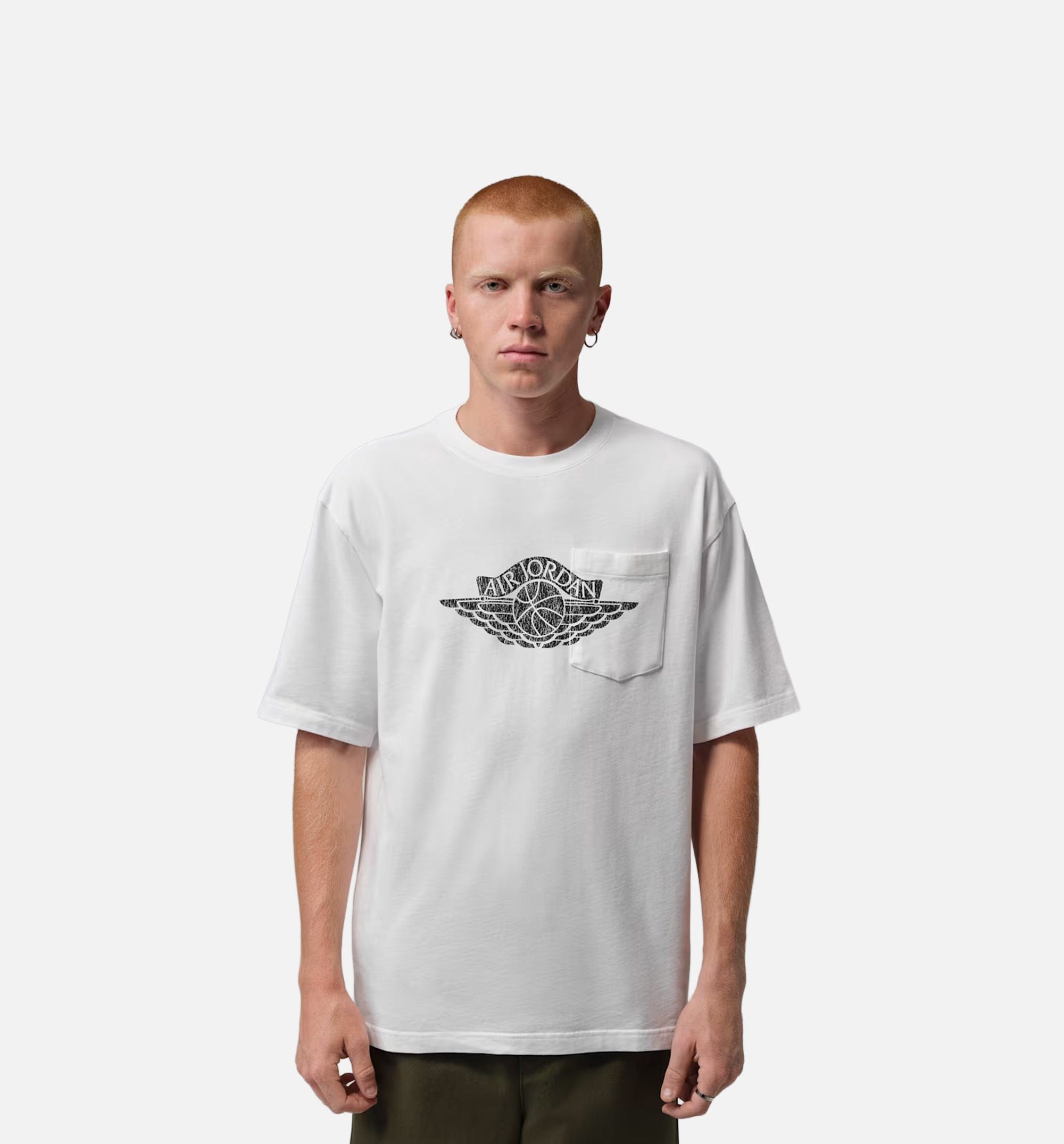 Air Jordan Flight Essentials Pocket Mens Short Sleeve Shirt - White/Black