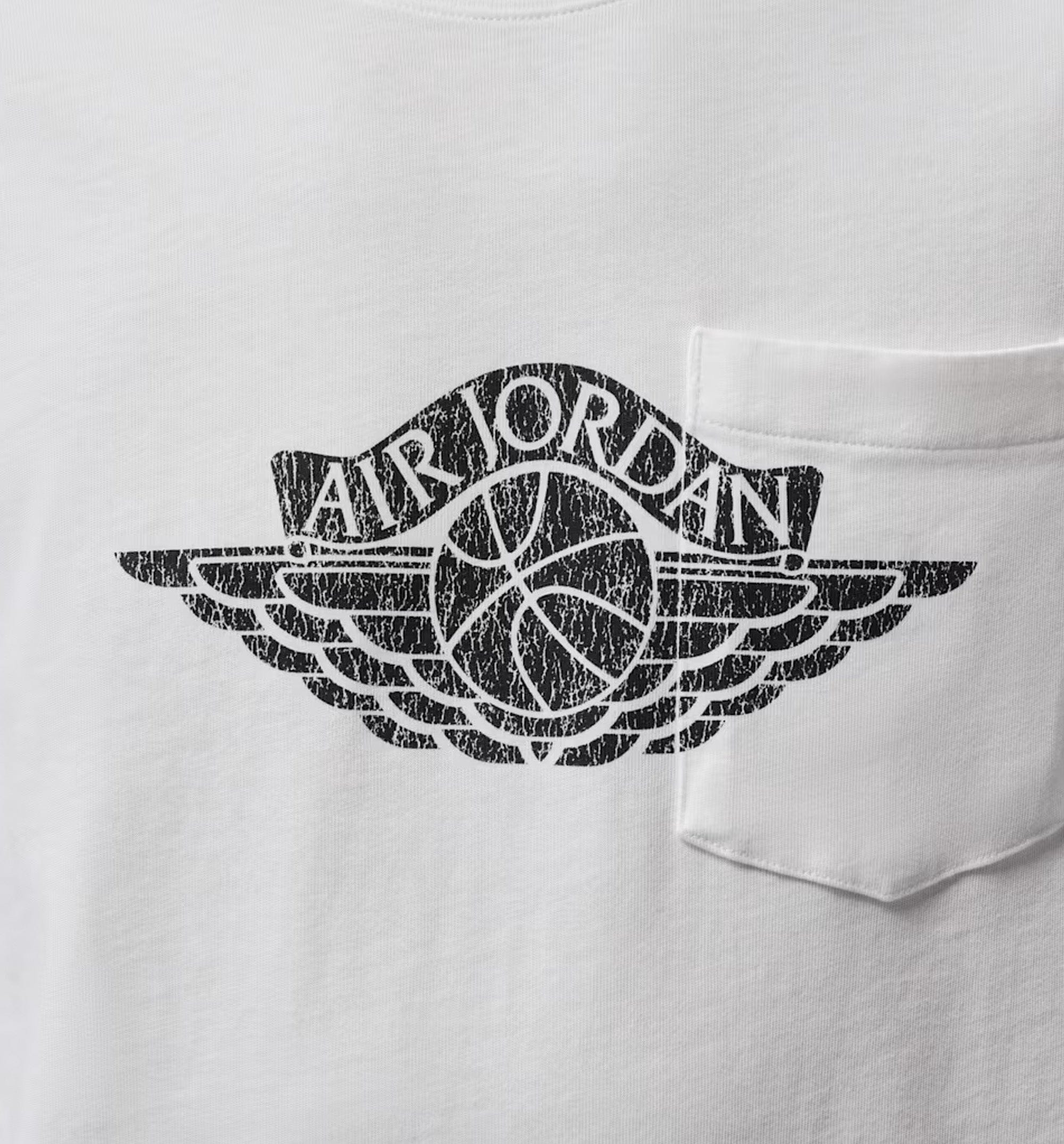 Air Jordan Flight Essentials Pocket Mens Short Sleeve Shirt - White/Black