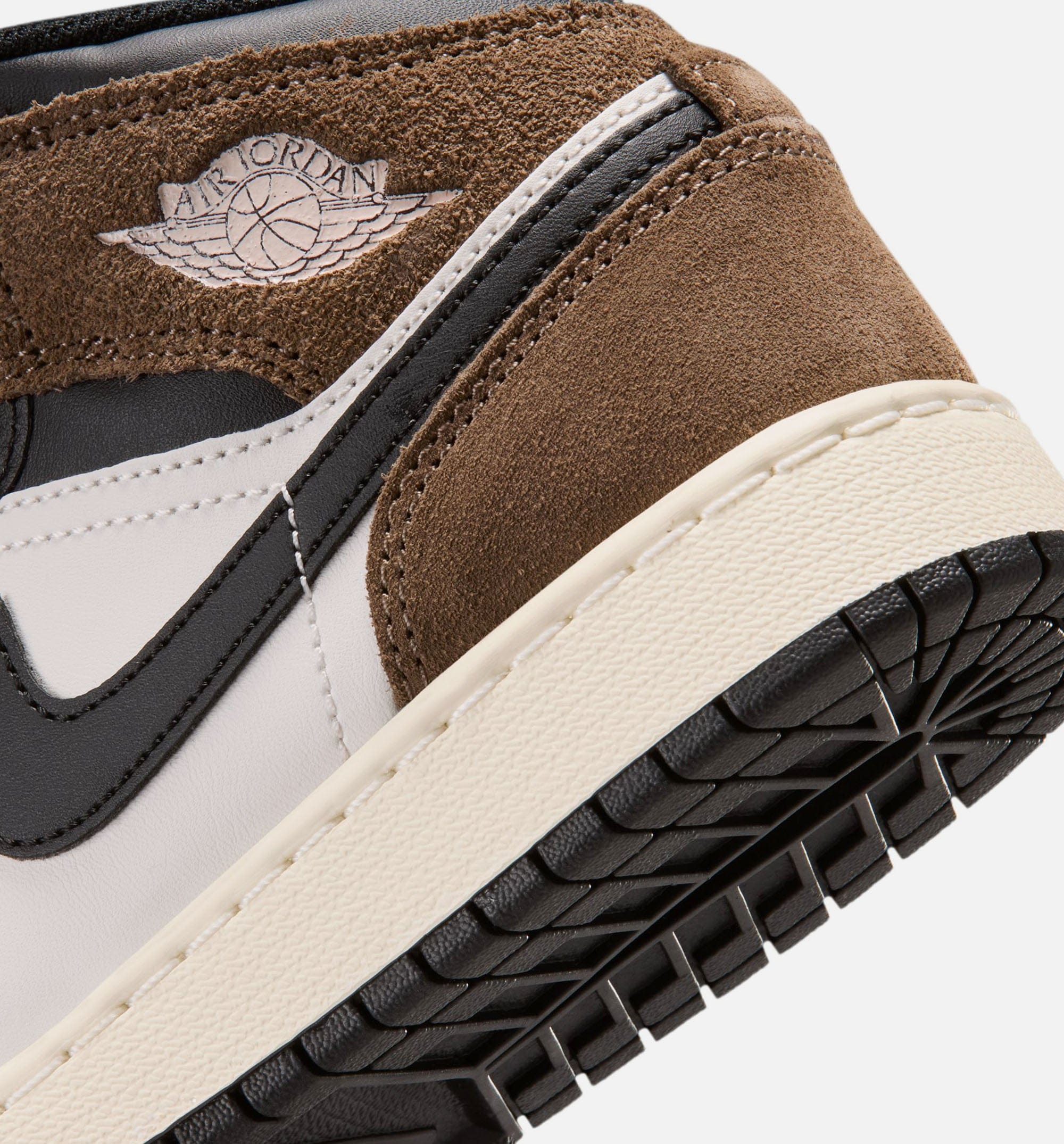 Air Jordan 1 Mid Grade School Lifestyle Shoe - Black/Phantom/Palomino/University Red