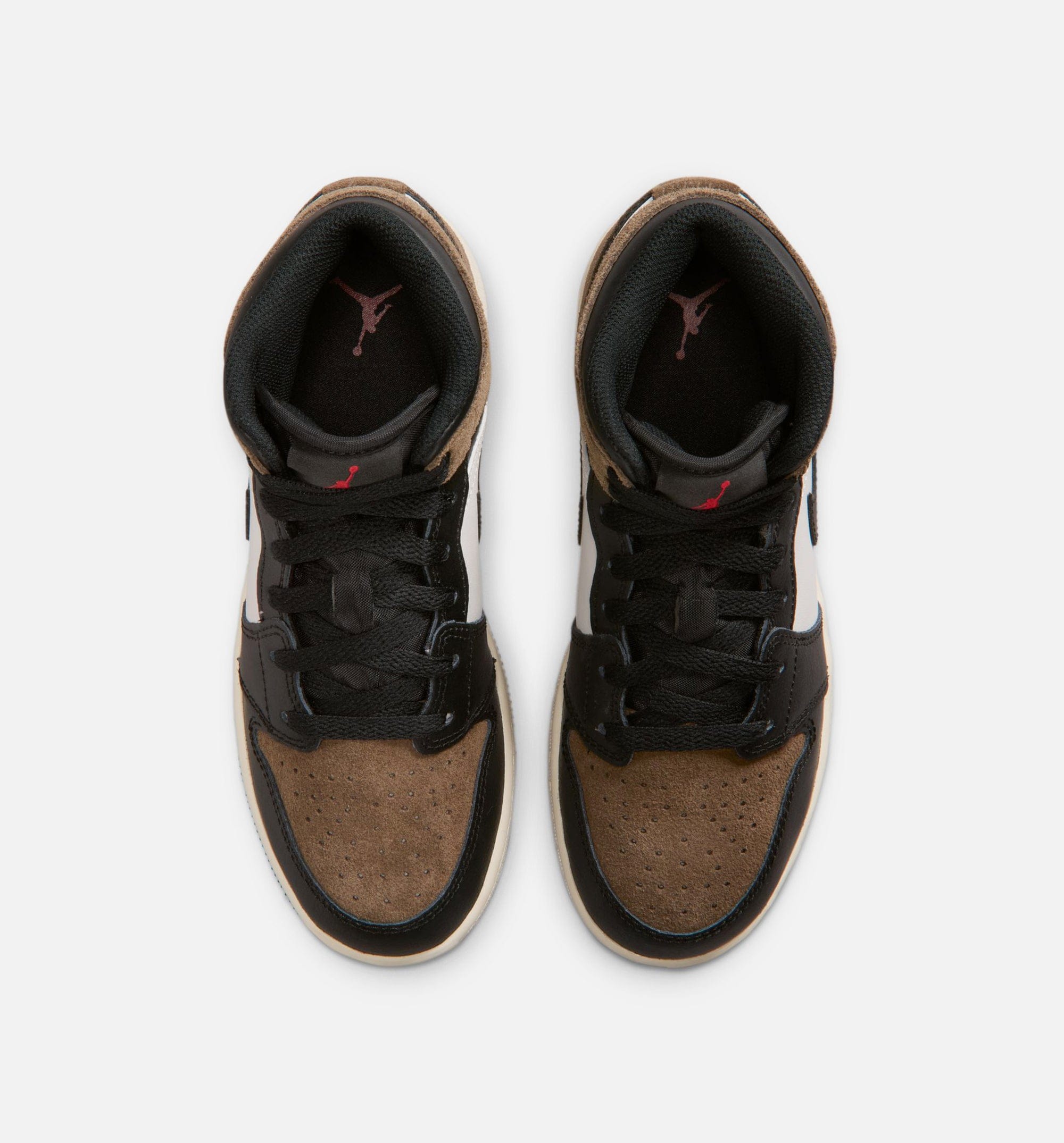 Air Jordan 1 Mid Grade School Lifestyle Shoe - Black/Phantom/Palomino/University Red
