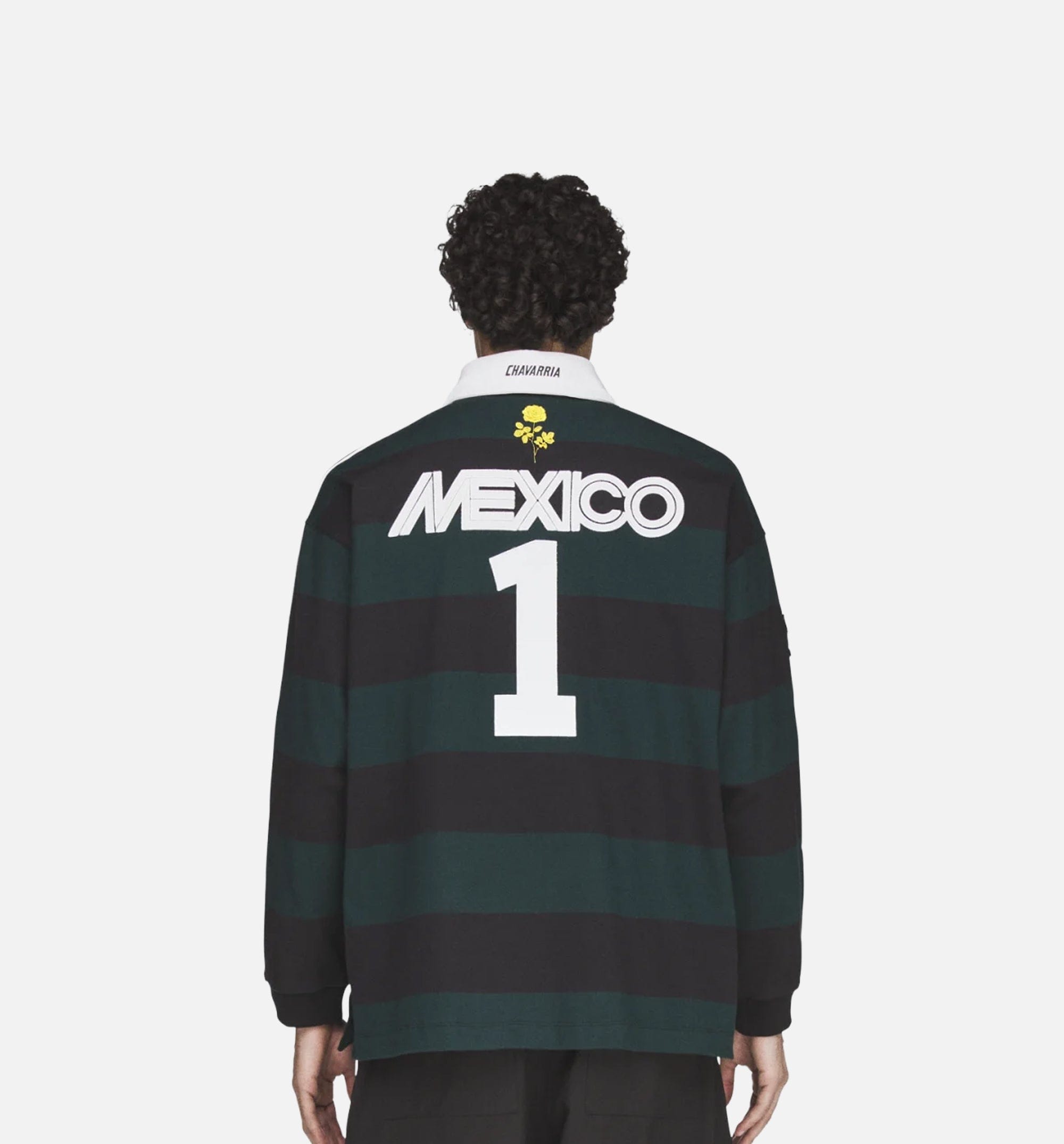 adidas Chavarria Rugby Mens Long Sleeve Shirt - Black/Aurora Ivy
