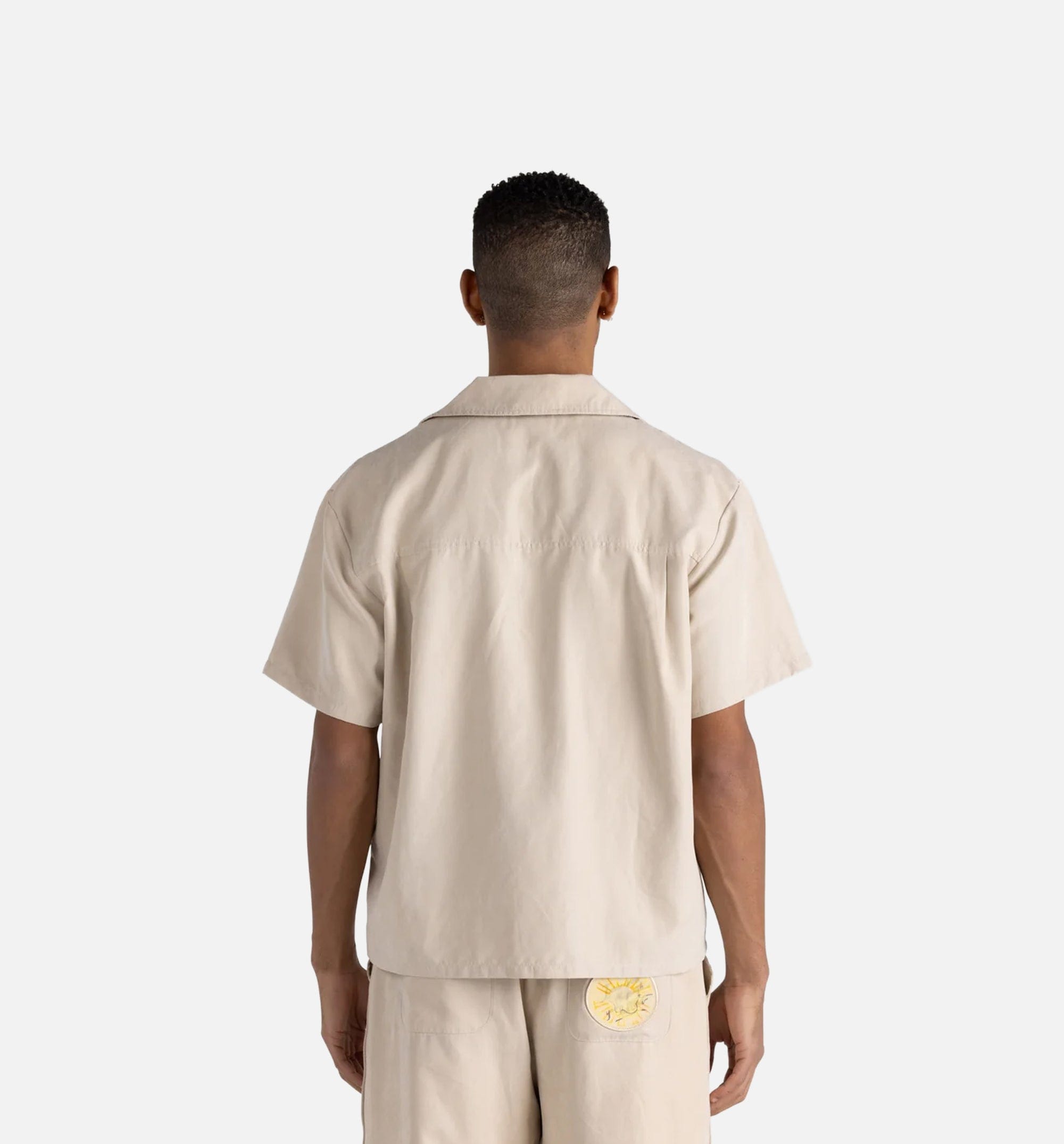 HONOR Brushed Camp Mens Short Sleeve Shirt - Sand