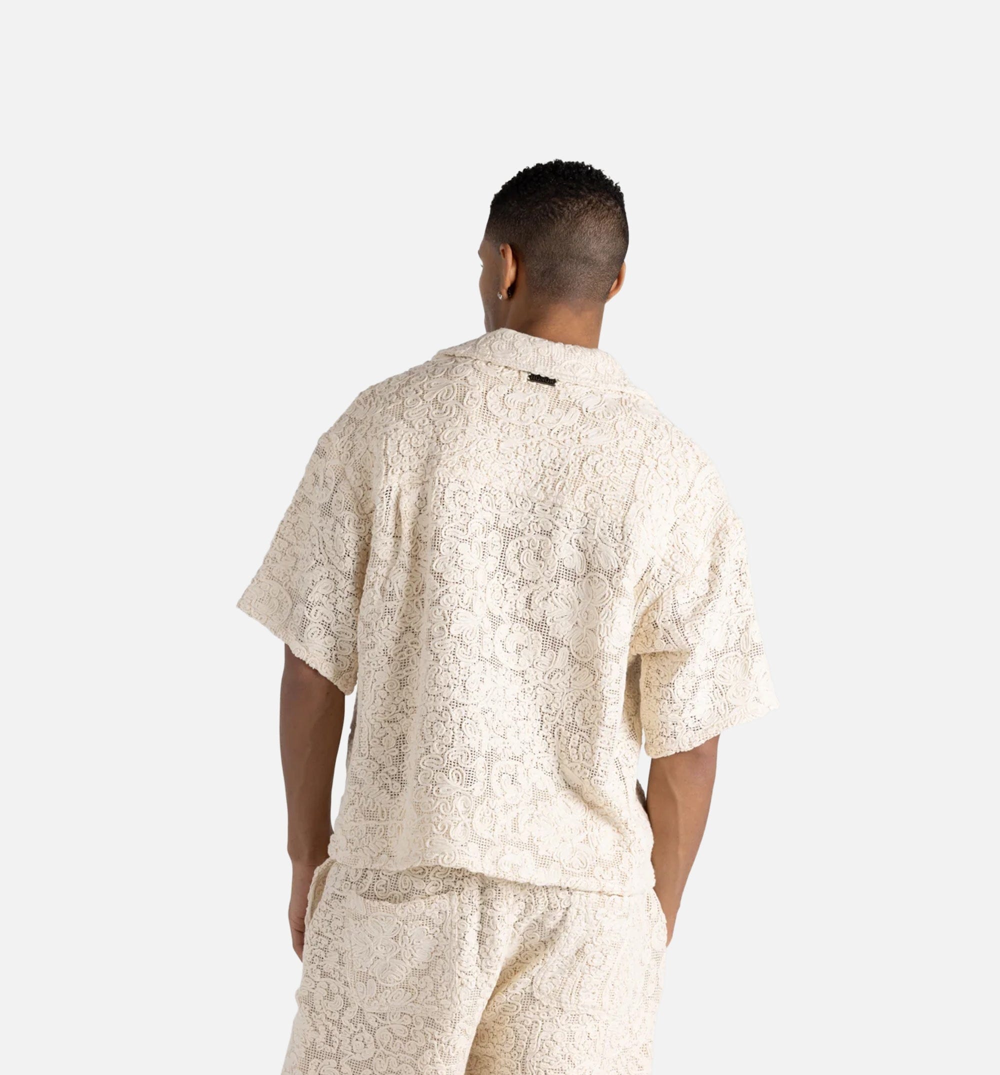 HONOR Mind Maze Camp Mens Short Sleeve Shirt - Natural