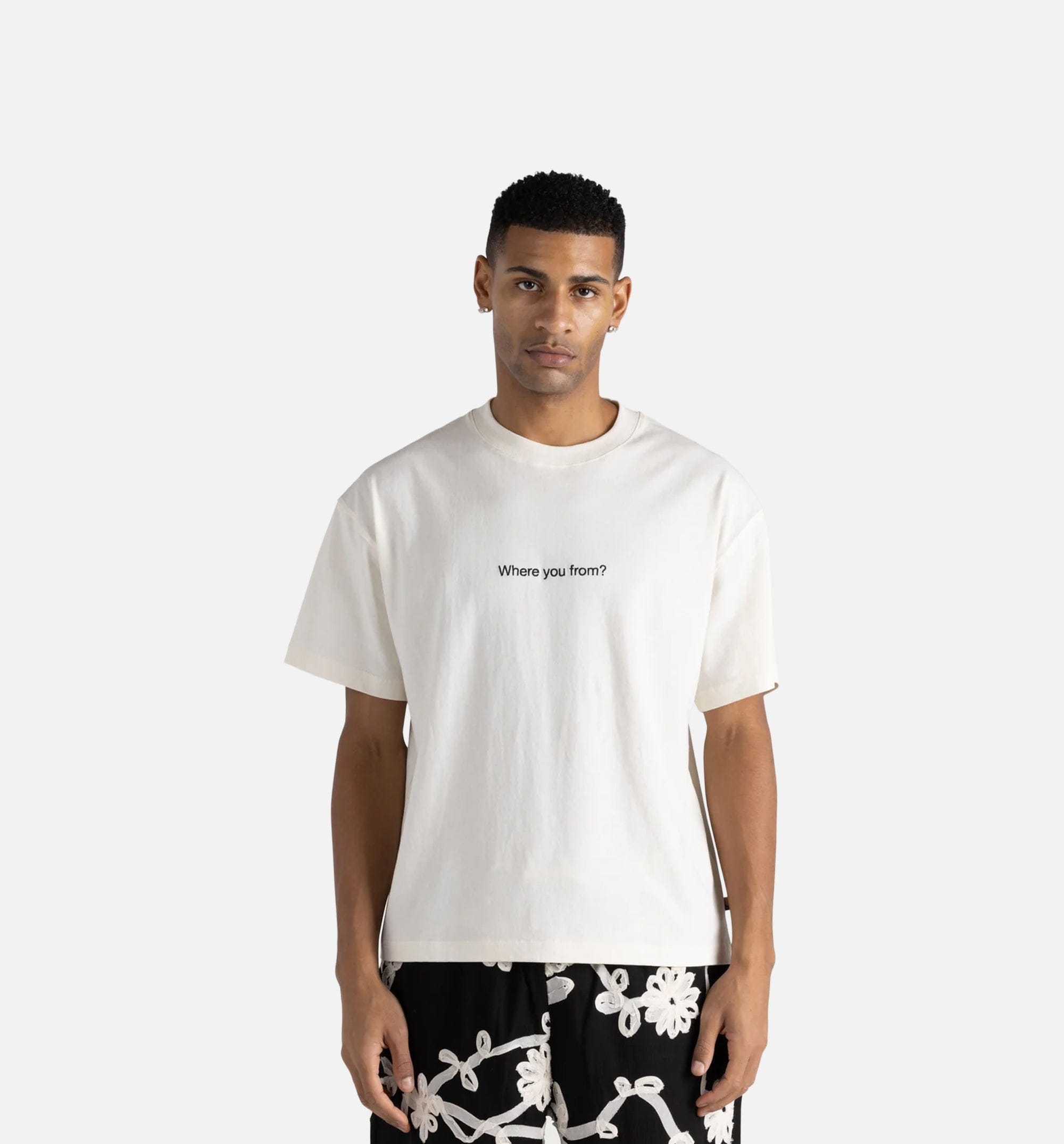 HONOR Where You From Mens Short Sleeve Shirt - White