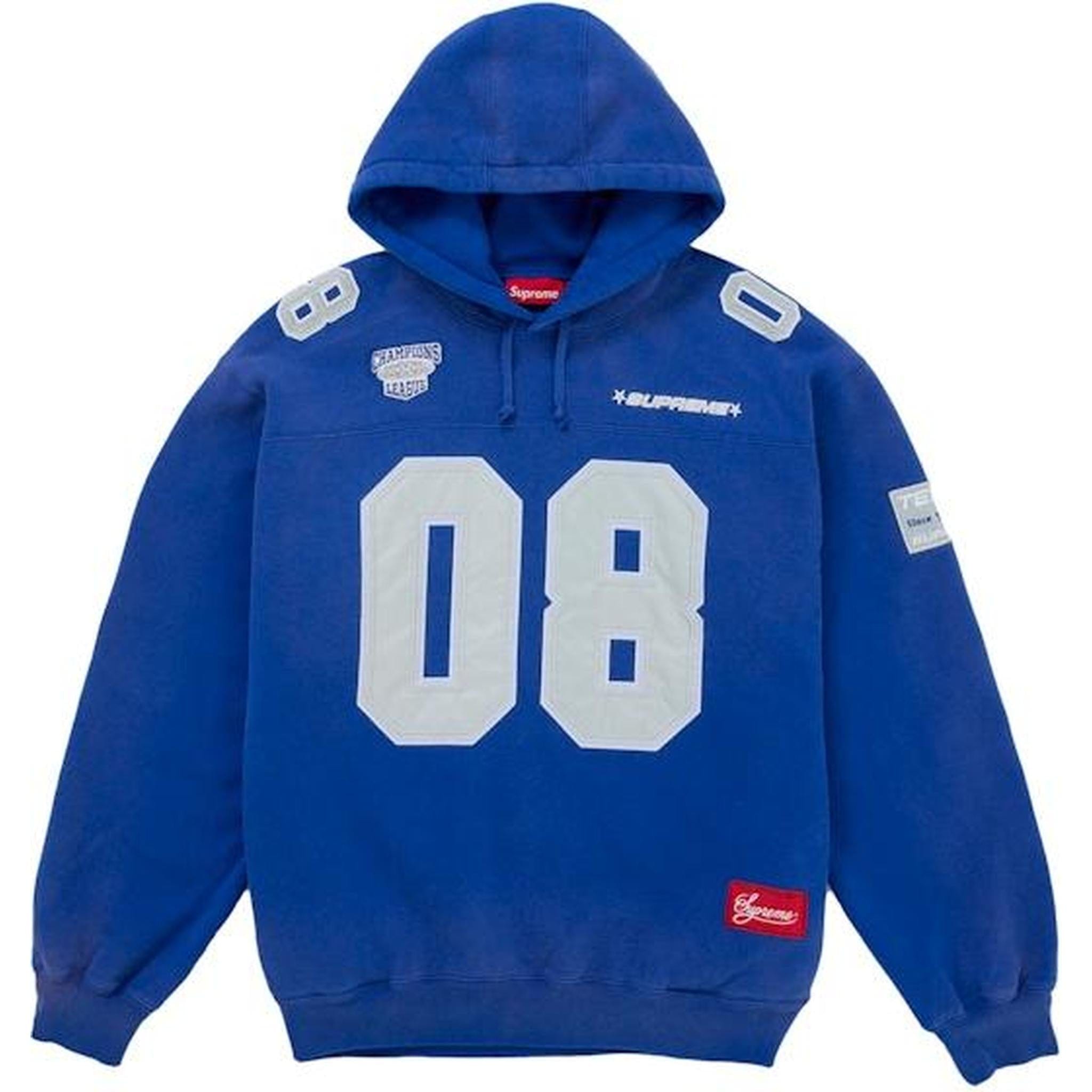 Supreme Football Jersey Hooded Sweatshirt Royal