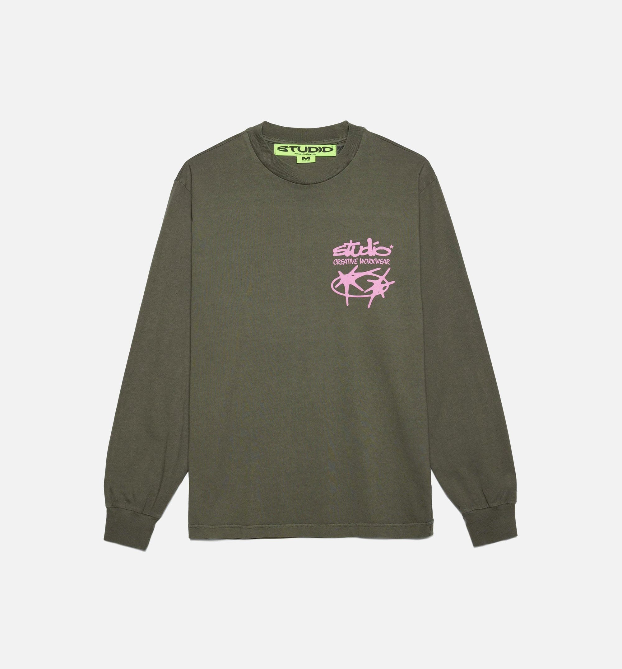 SUPERVISION Studio Flora Mens Long Sleeve Shirt - Olive