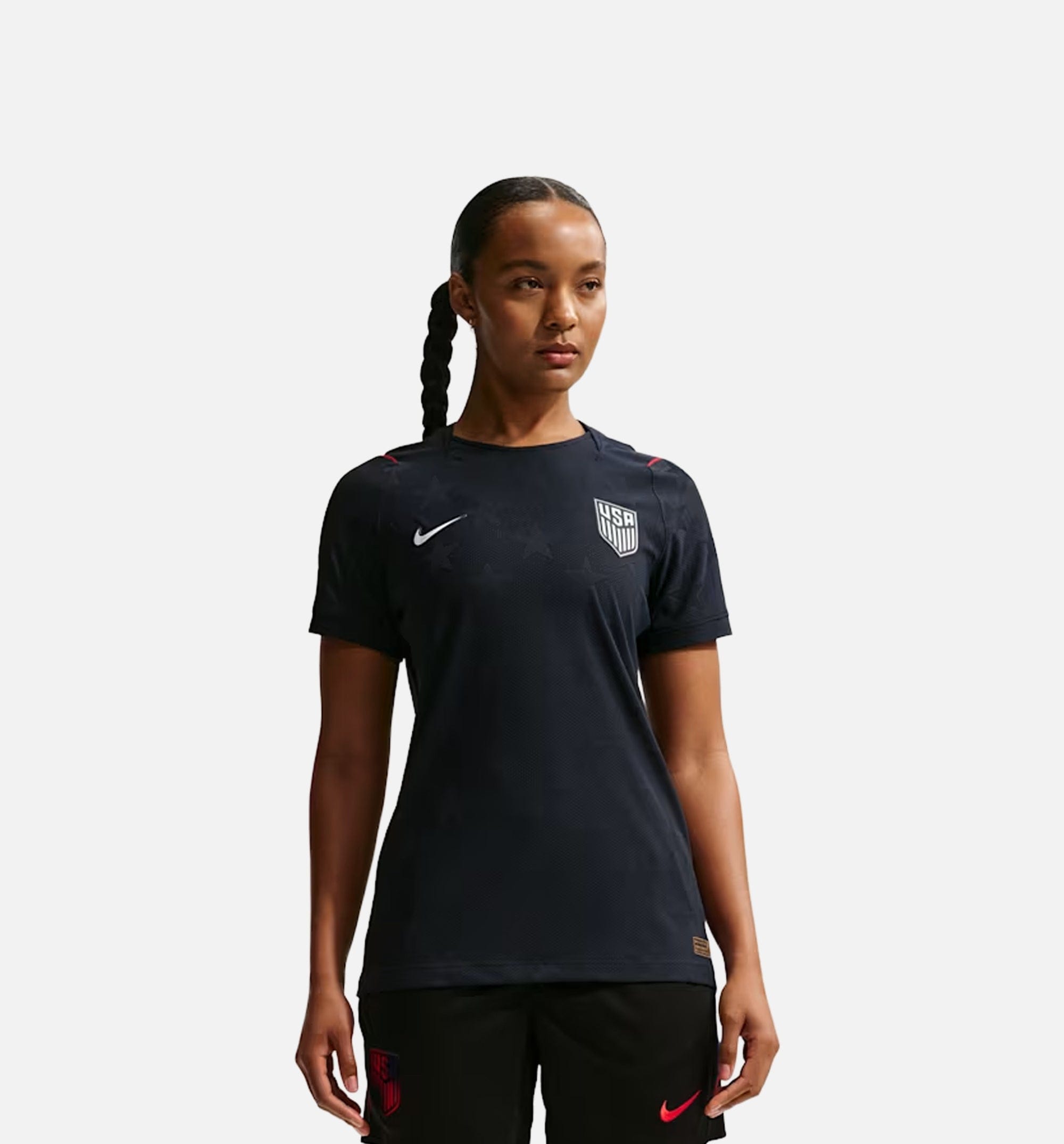 Nike USMNT 2026/27 Match Away Aero Fit Soccer Authentic Womens Jersey - Dark Obsidian/University Red/Pure Platinum