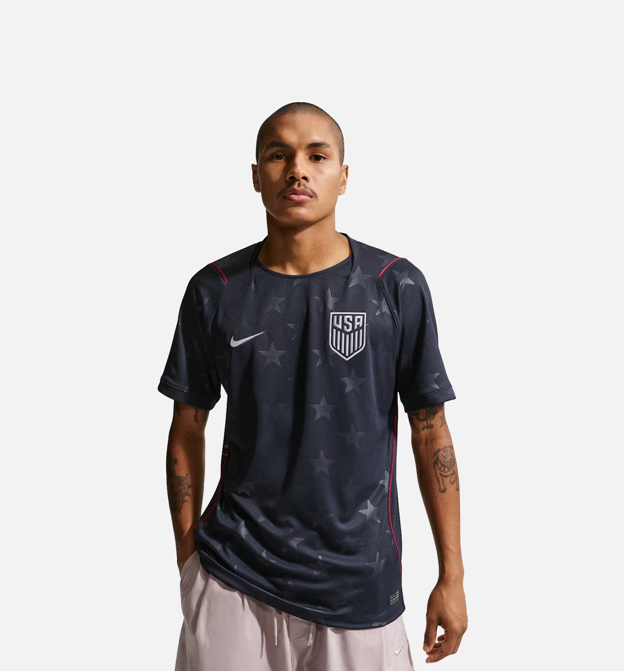 Nike USMNT 2026 Stadium Away Dri Fit Soccer Replica Mens Jersey - Dark Obsidian/University Red/Pure Platinum