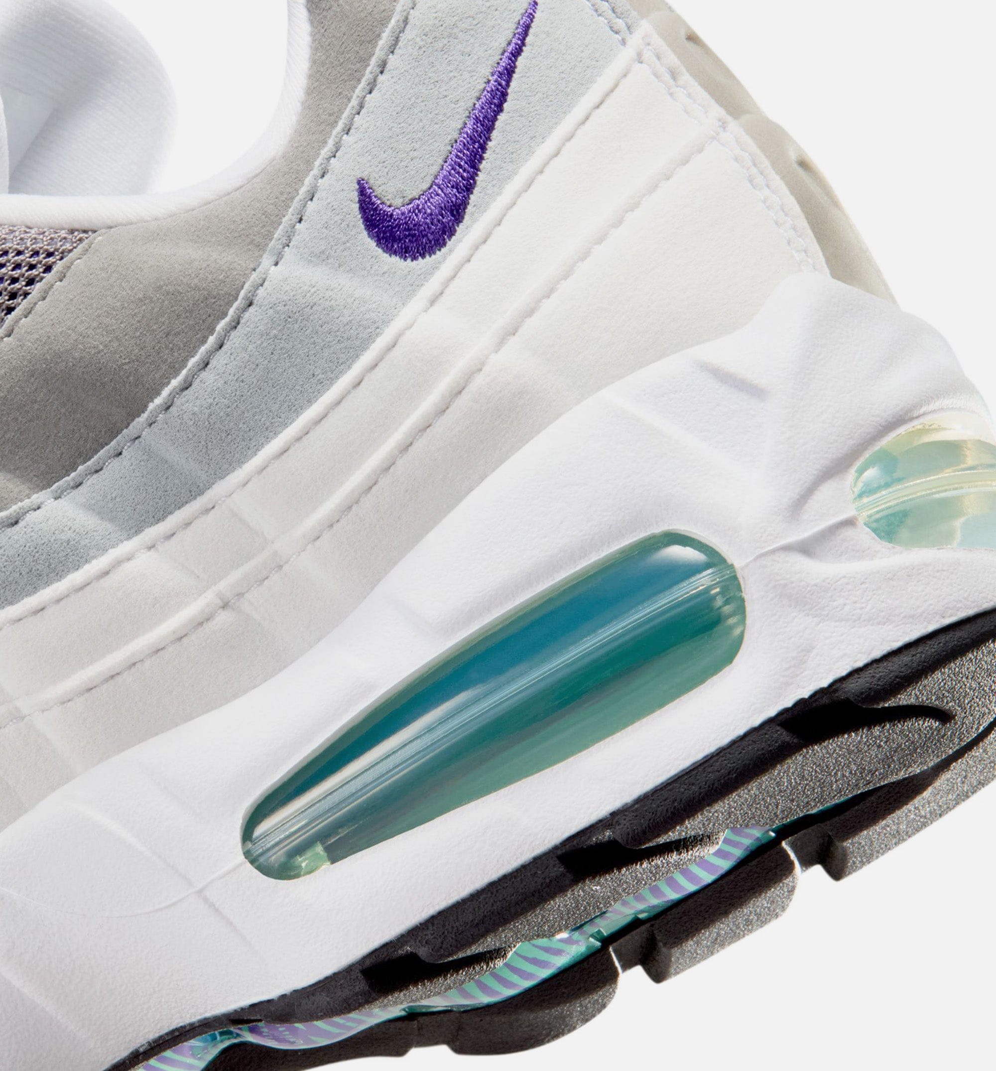 Nike Air Max 95 Big Bubble Grape Womens Lifestyle Shoe - White/Emerald Green/Wolf Grey/Court Purple