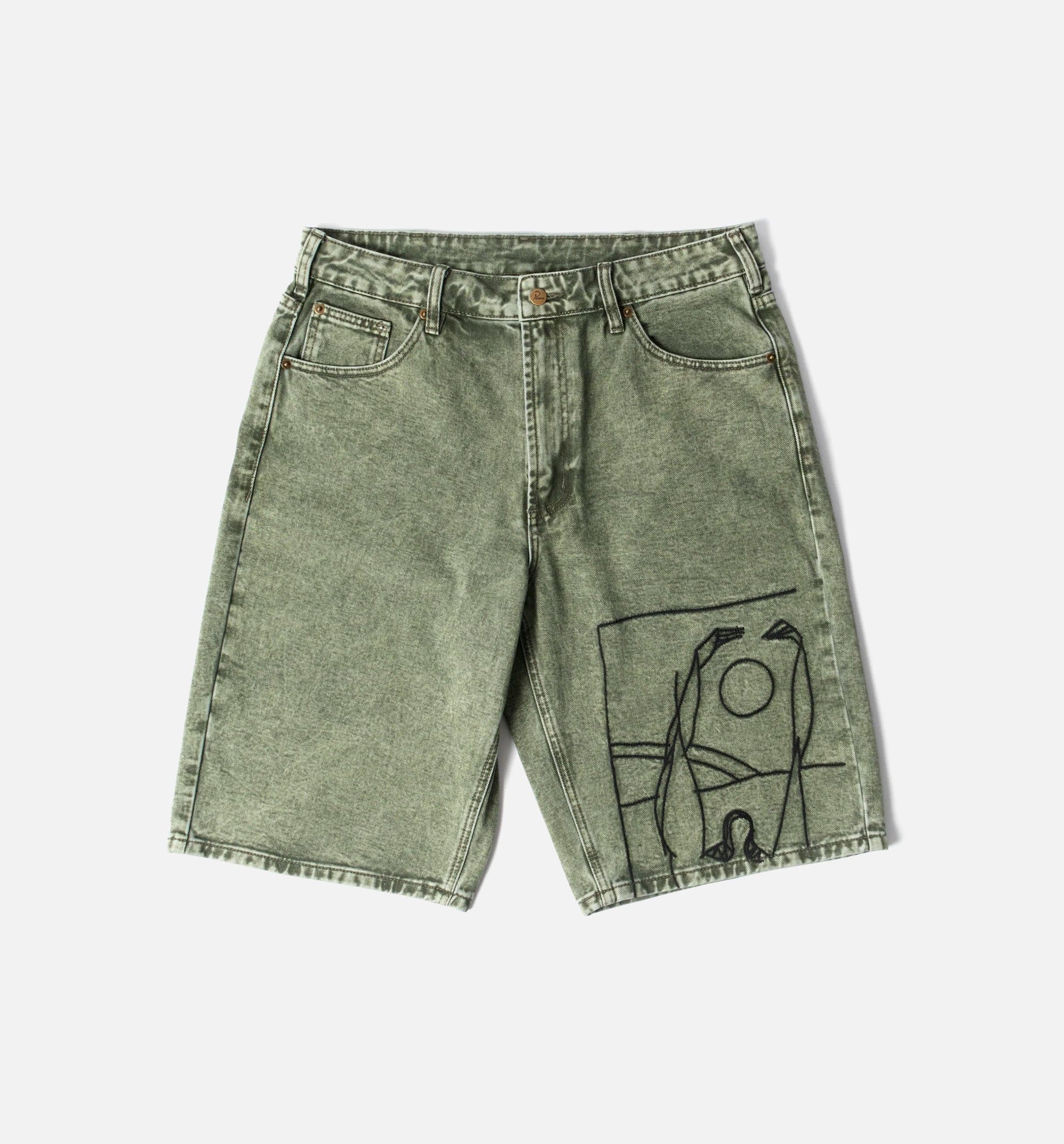 parra Protect The Sun Mens Shorts - Green