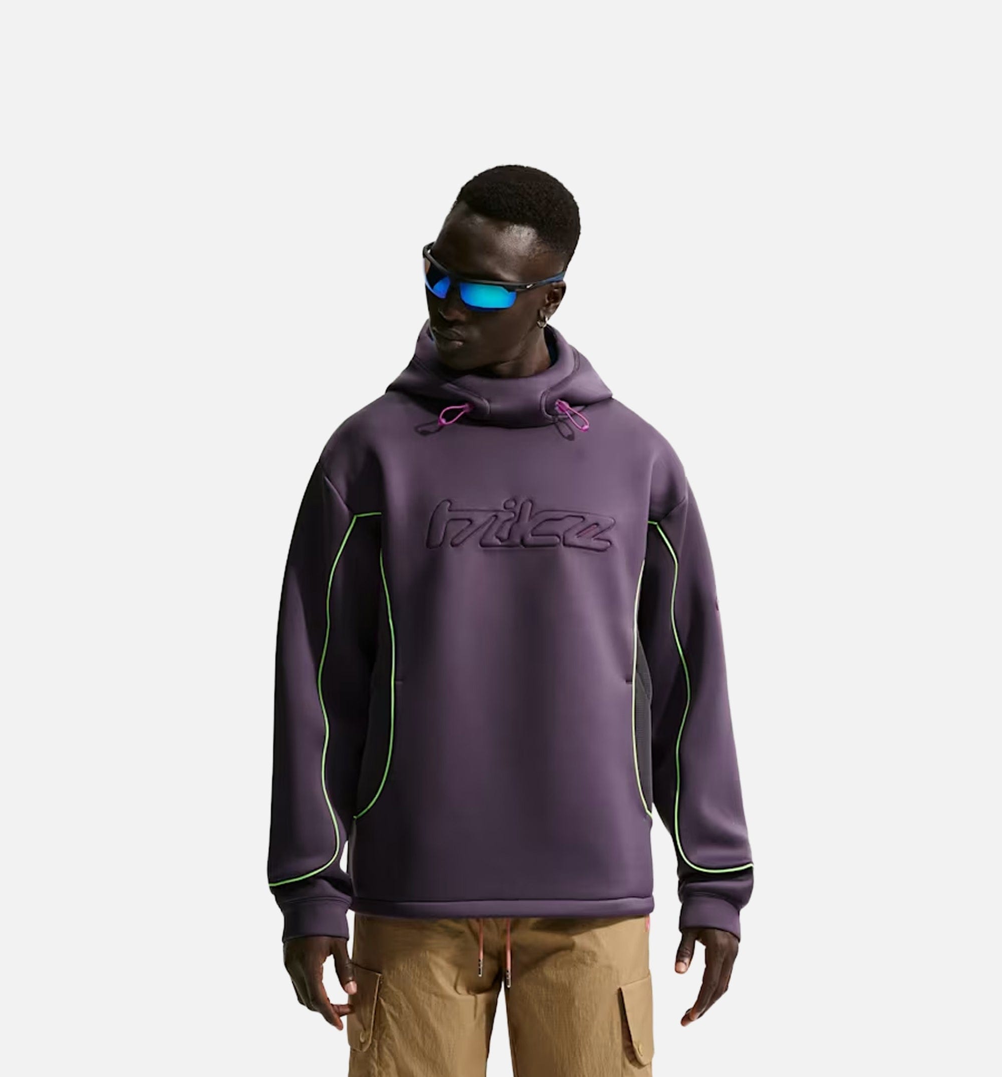 Nike Project F.R.O.G. Bubble Mesh Pullover Mens Hoodie - Dark Raisin/Brilliant Blue/Voltage Green/Vivid Purple