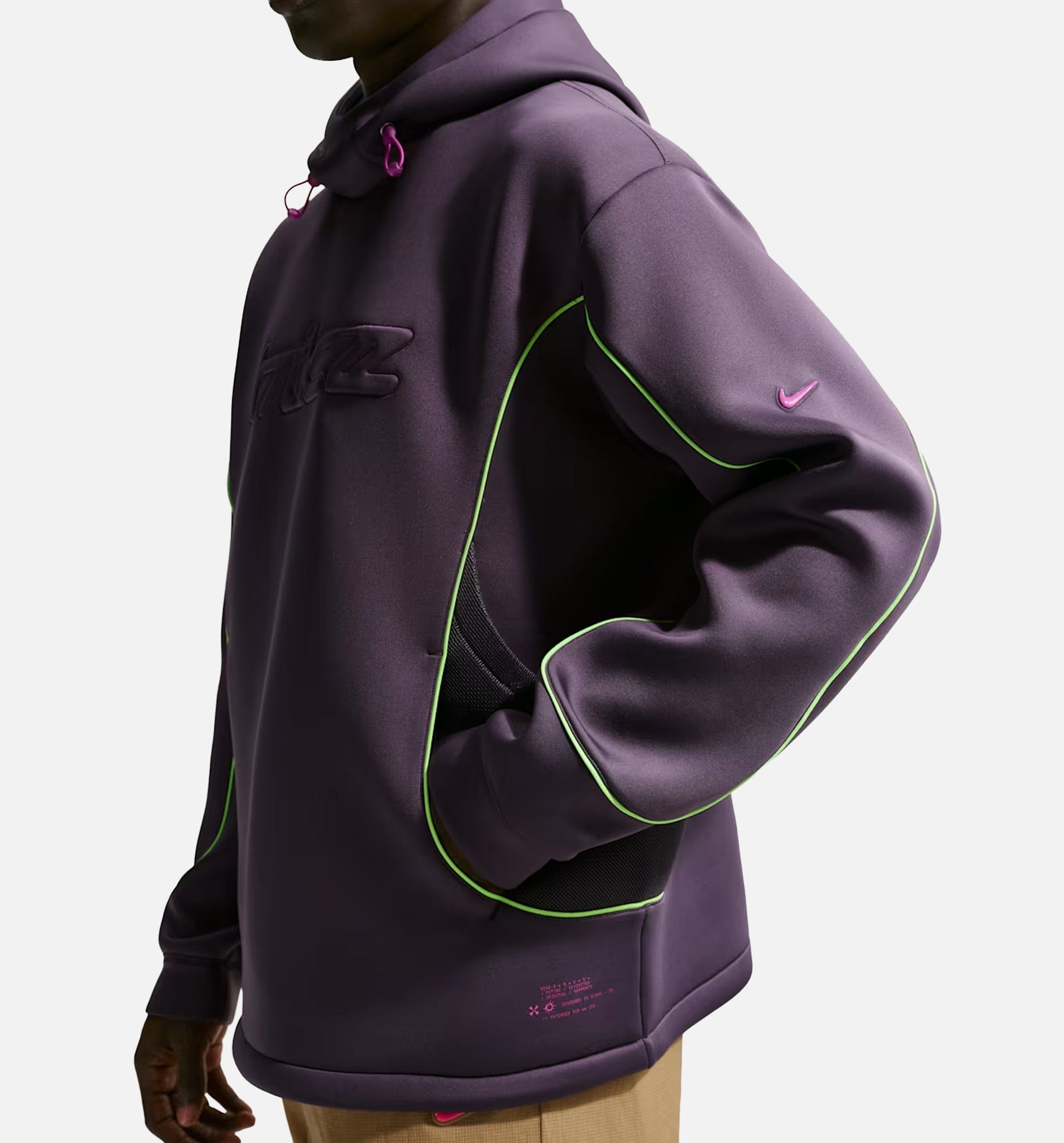 Nike Project F.R.O.G. Bubble Mesh Pullover Mens Hoodie - Dark Raisin/Brilliant Blue/Voltage Green/Vivid Purple