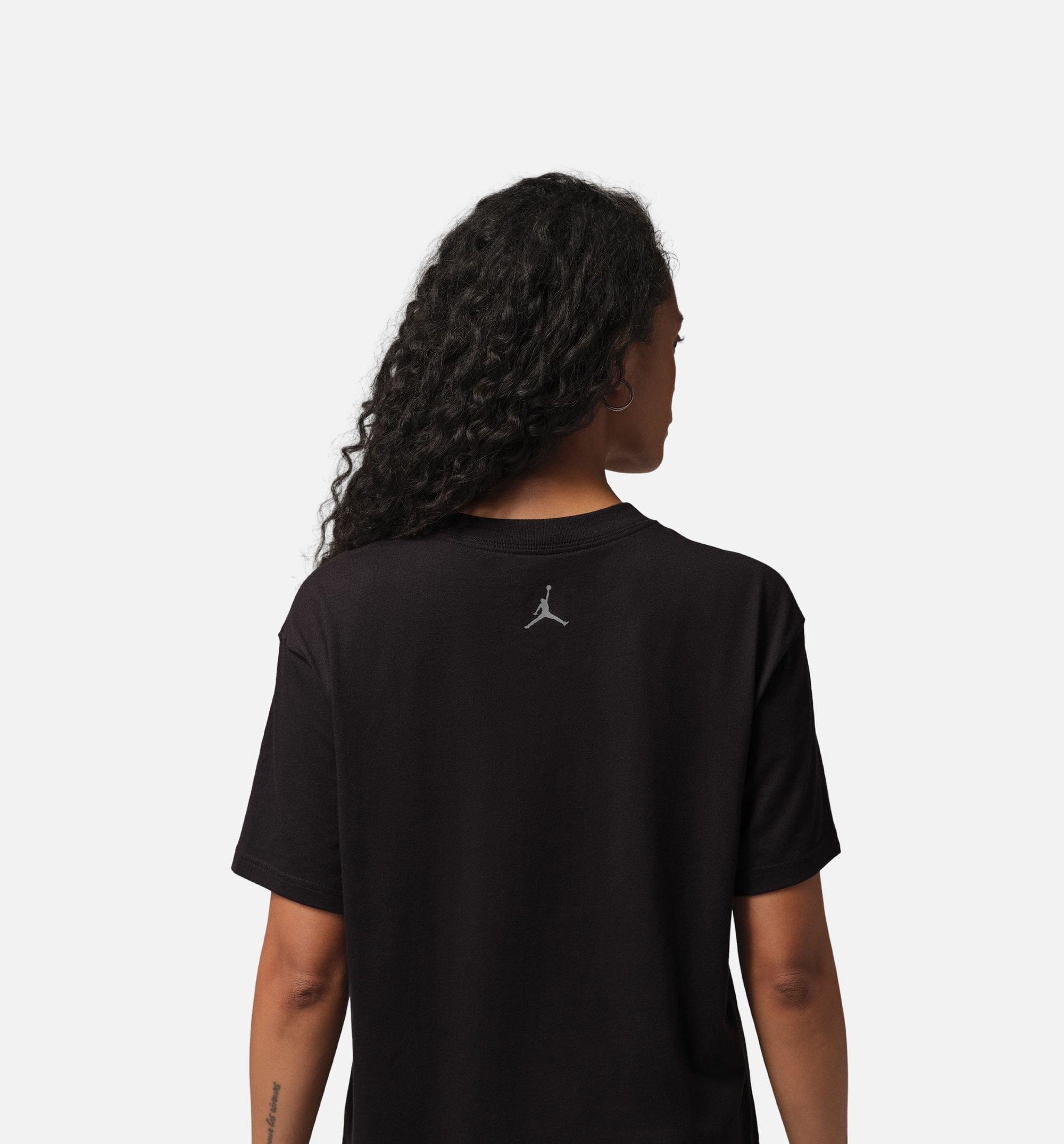 Air Jordan Flight Graphic Womens Short Sleeve Shirt - Black/Smoke Grey