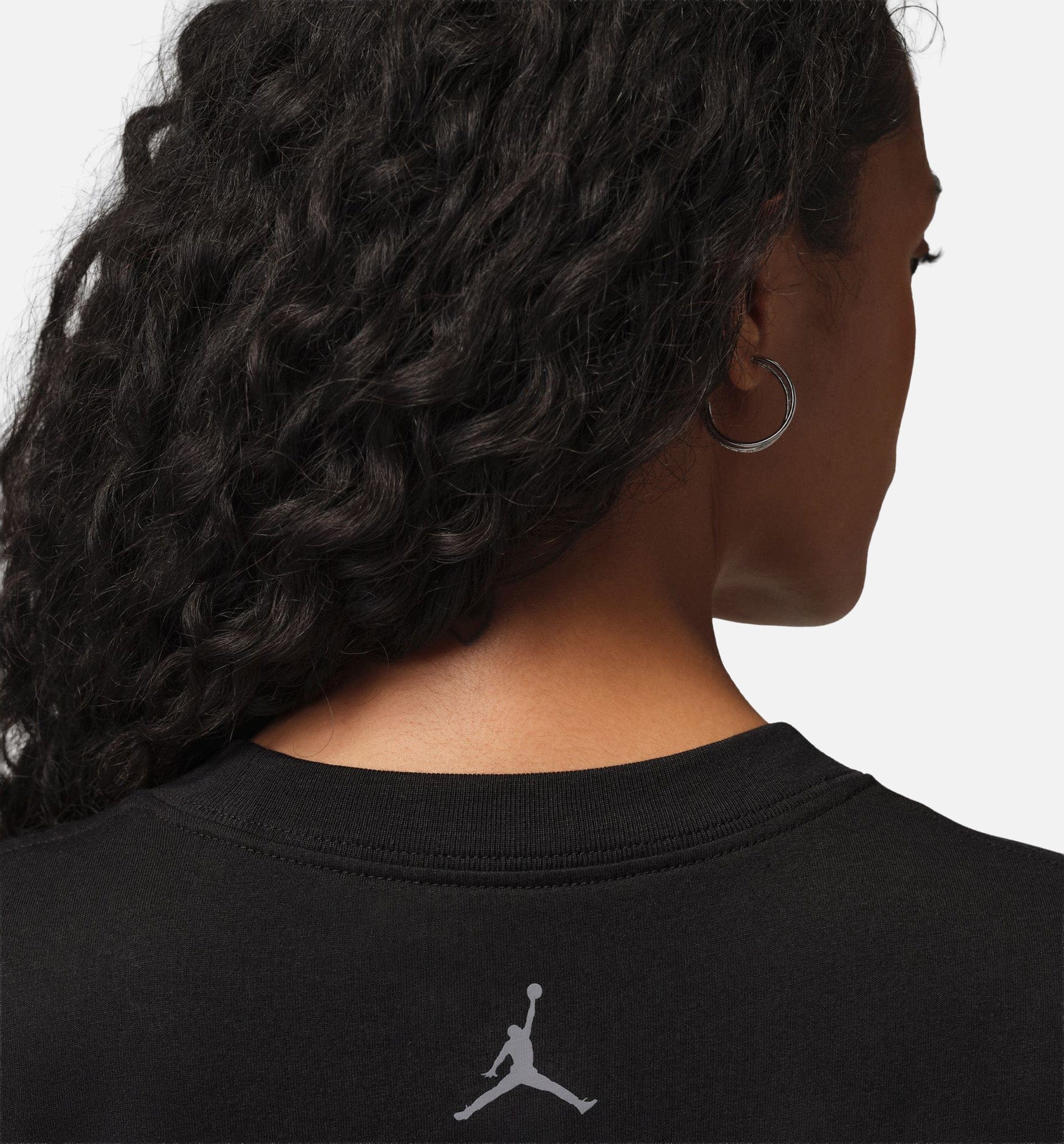 Air Jordan Flight Graphic Womens Short Sleeve Shirt - Black/Smoke Grey